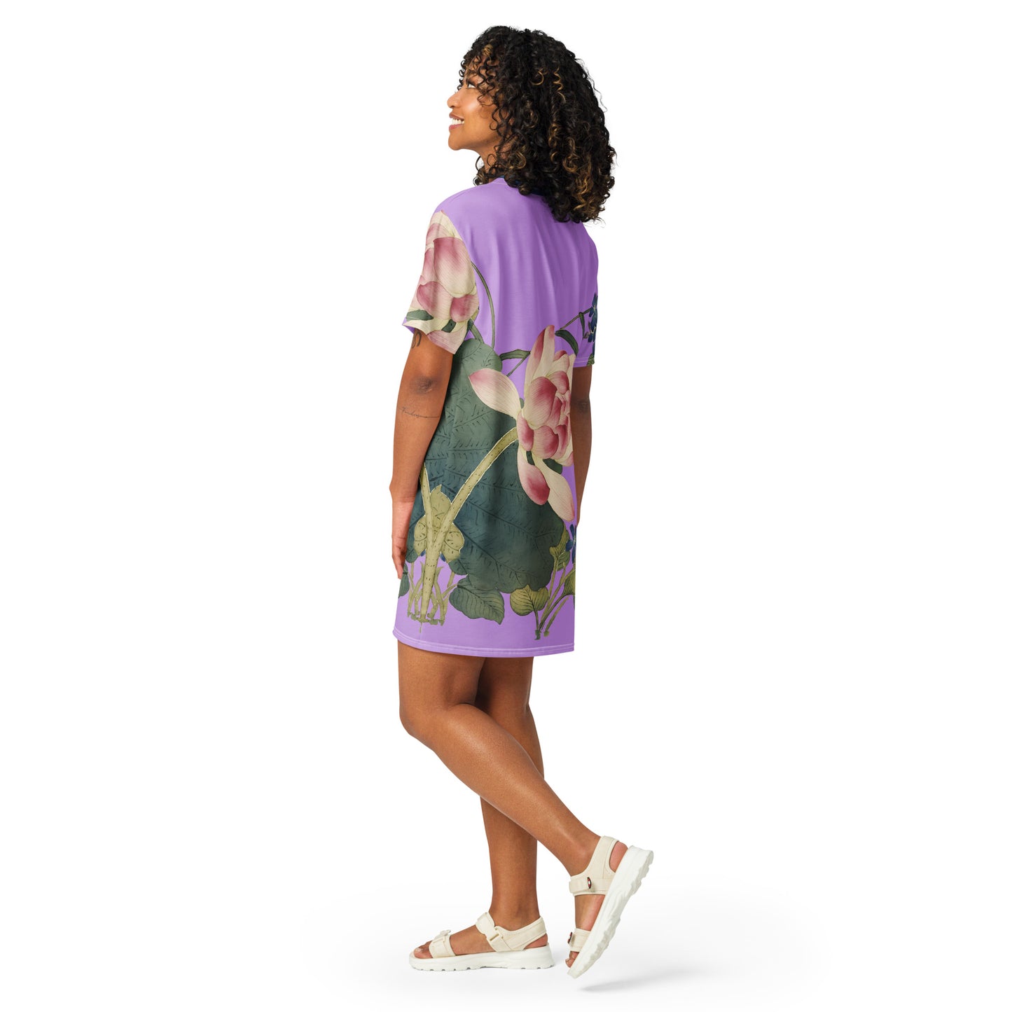 The Spirit of Flowers in Twelve Months｜Lotus in Bloom｜T-shirt dress｜Lilac