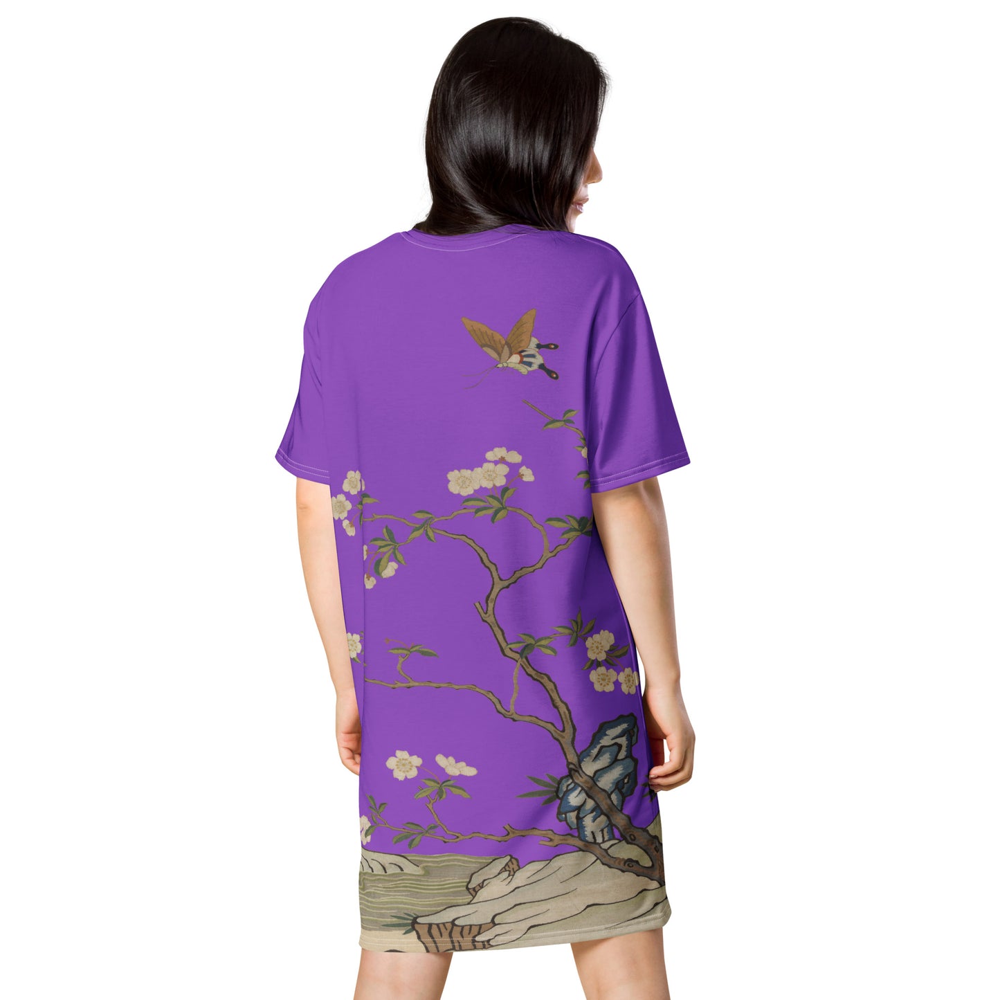 Kesi Flower Album｜Plum Blossoms and Butterfly｜T-shirt dress｜Purple