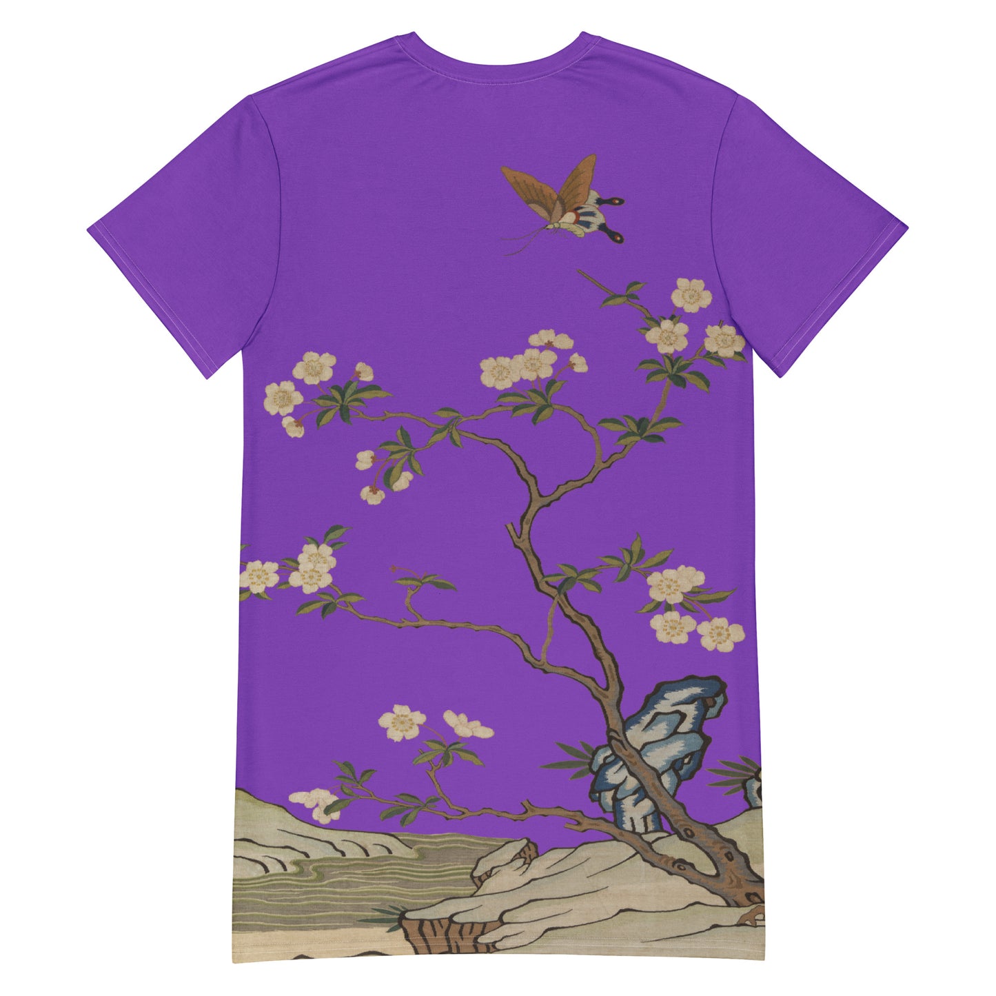 Kesi Flower Album｜Plum Blossoms and Butterfly｜T-shirt dress｜Purple