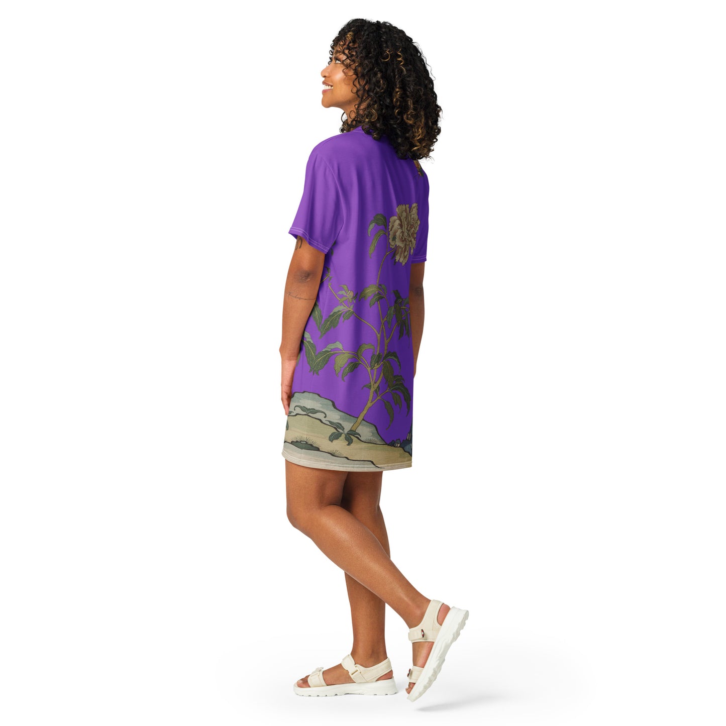 Kesi Flower Album｜Peonies and Butterfly｜T-shirt dress｜Purple