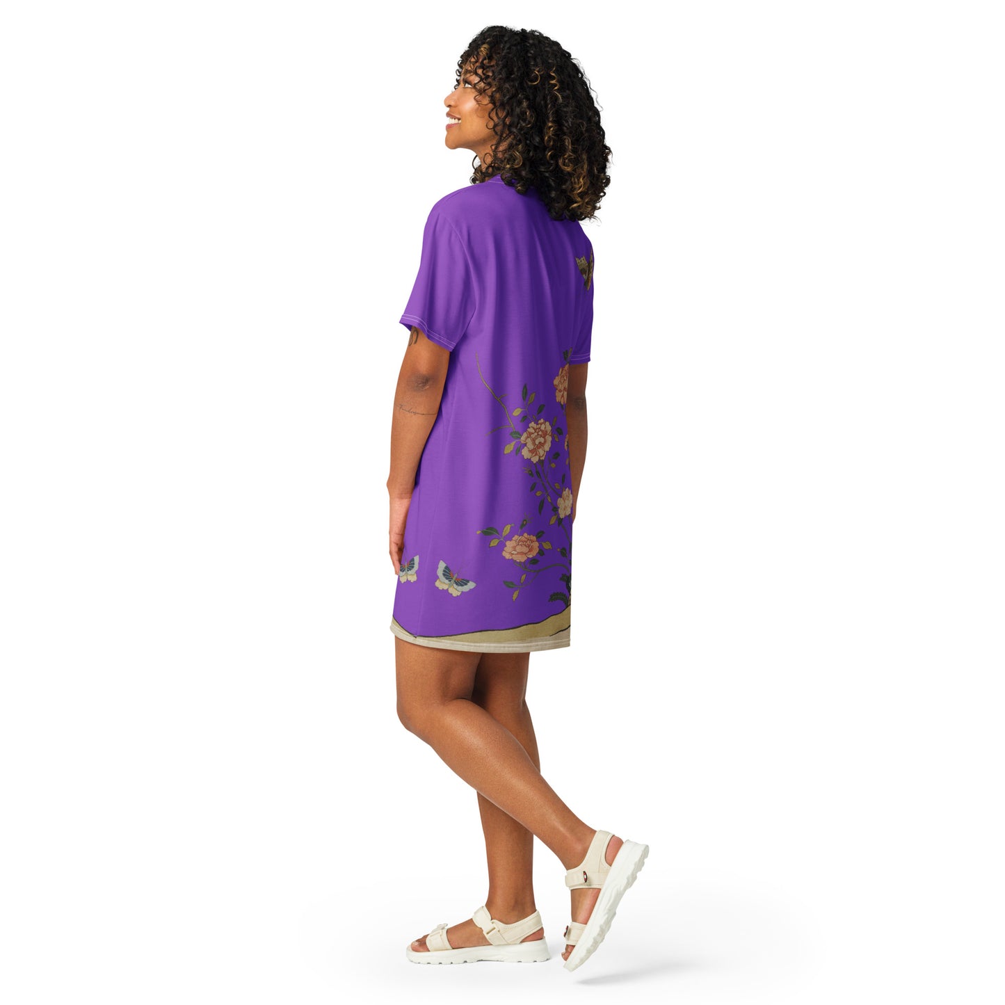 Kesi Flower Album｜Red Roses｜T-shirt dress｜Purple