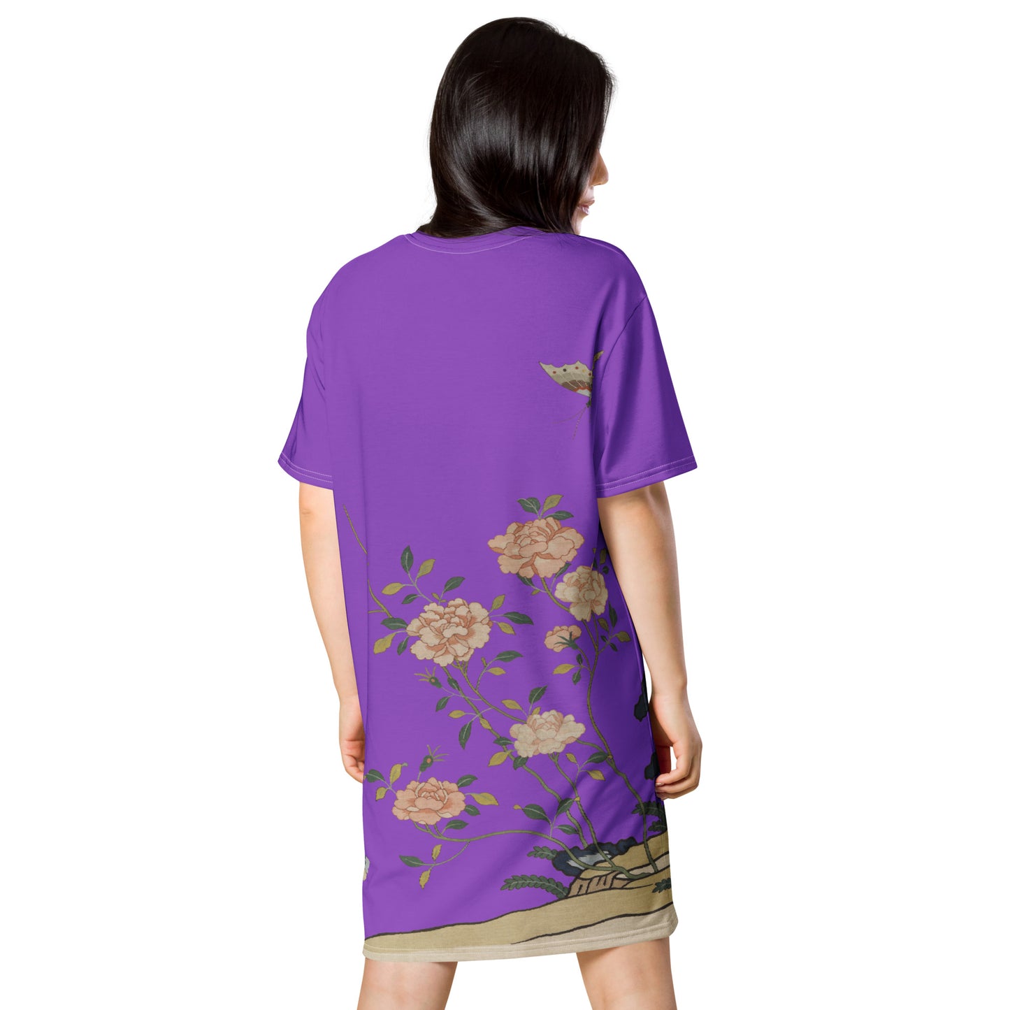 Kesi Flower Album｜Red Roses｜T-shirt dress｜Purple