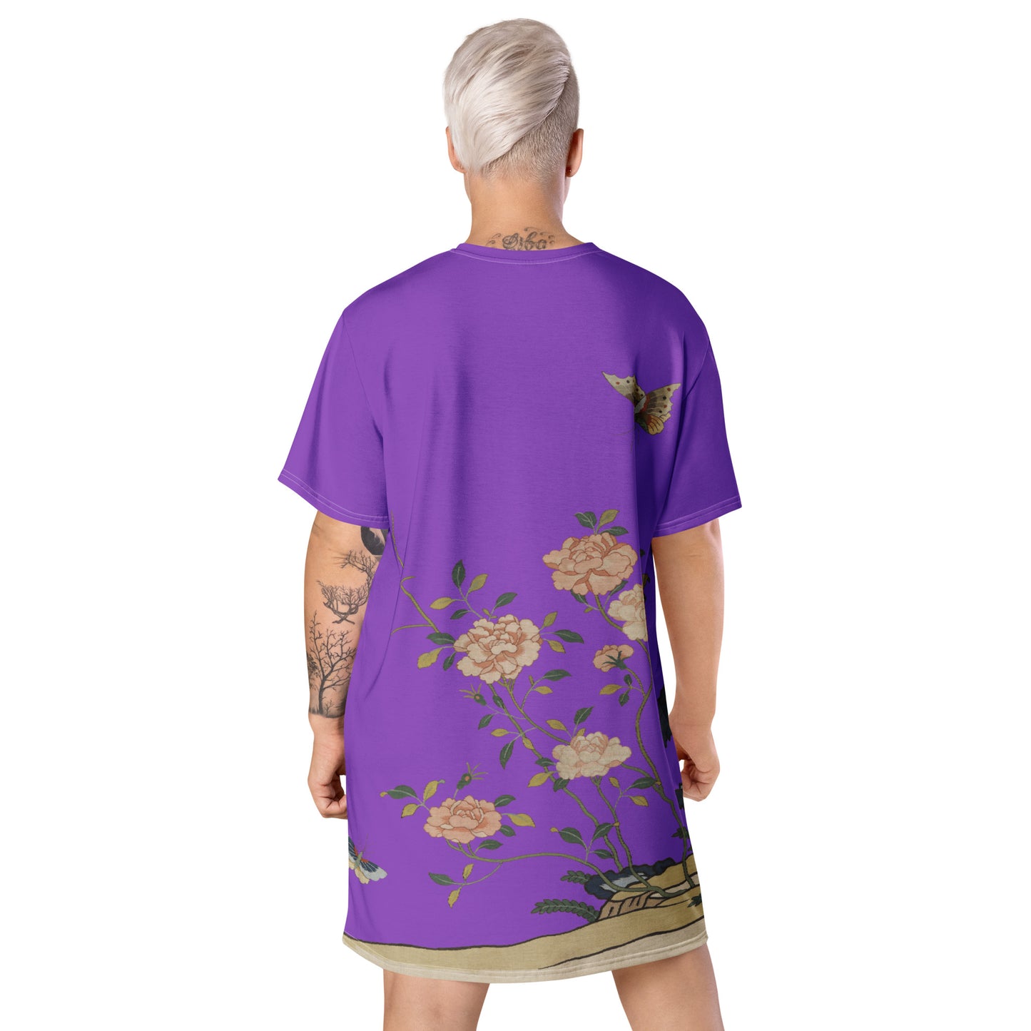 Kesi Flower Album｜Red Roses｜T-shirt dress｜Purple