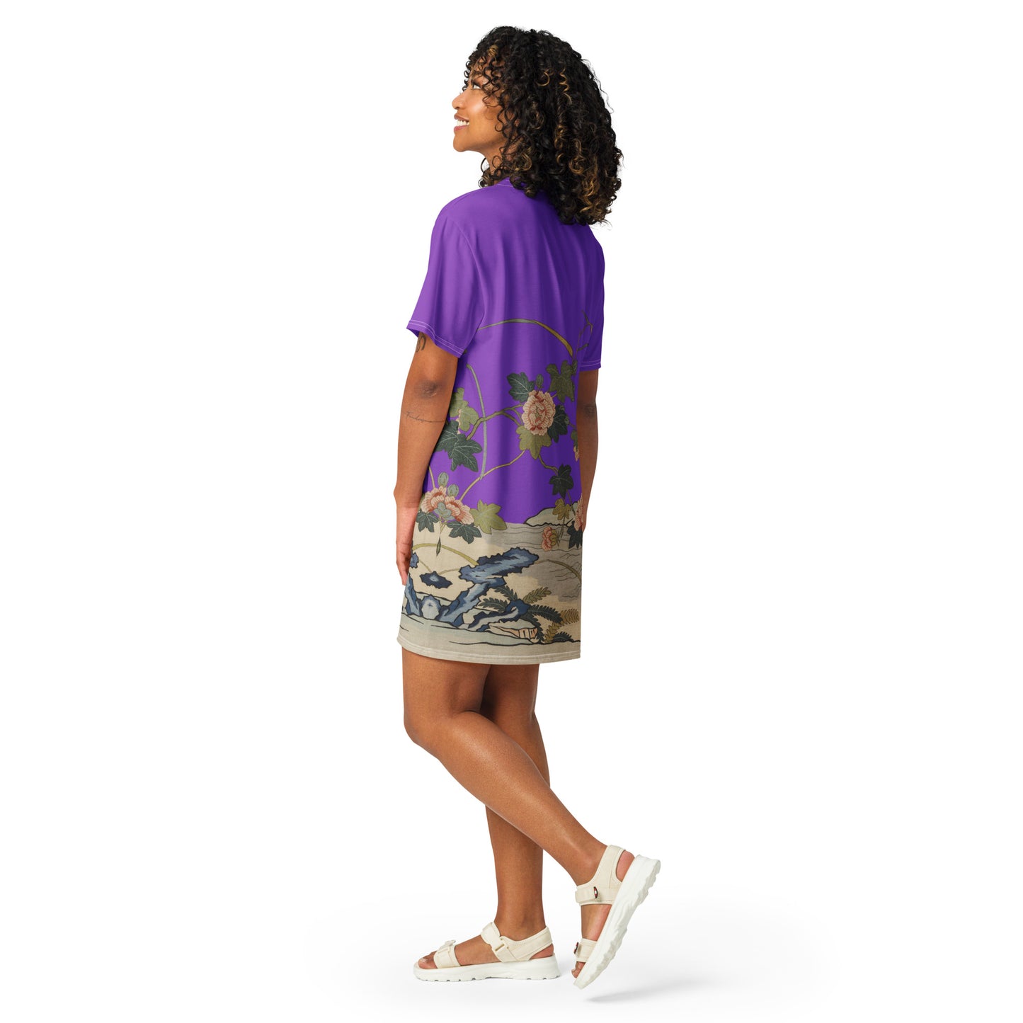 Kesi Flower Album｜Hibiscus by the Water｜T-shirt dress｜Purple