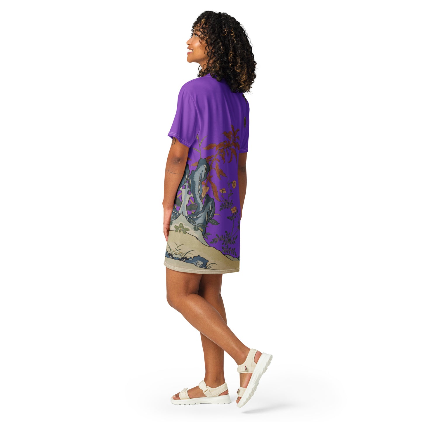 Kesi Flower Album｜Butterflies and Flowers｜T-shirt dress｜Purple