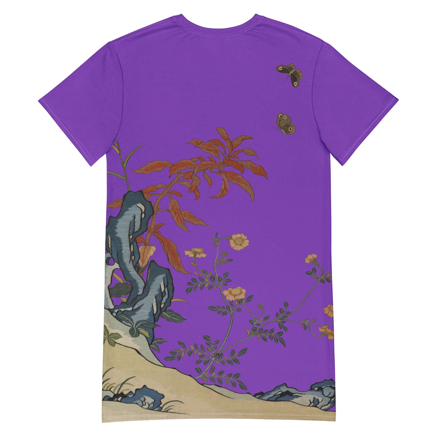 Kesi Flower Album｜Butterflies and Flowers｜T-shirt dress｜Purple