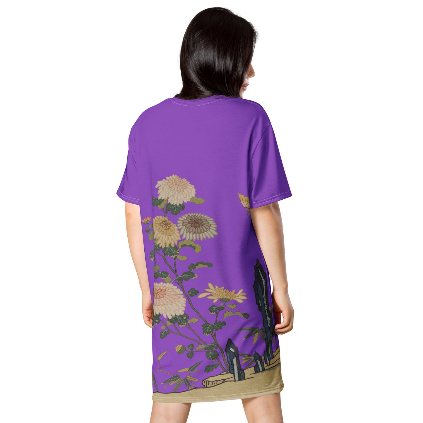 Kesi Flower Album｜Chrysanthemums and Butterflies｜T-shirt dress｜Purple