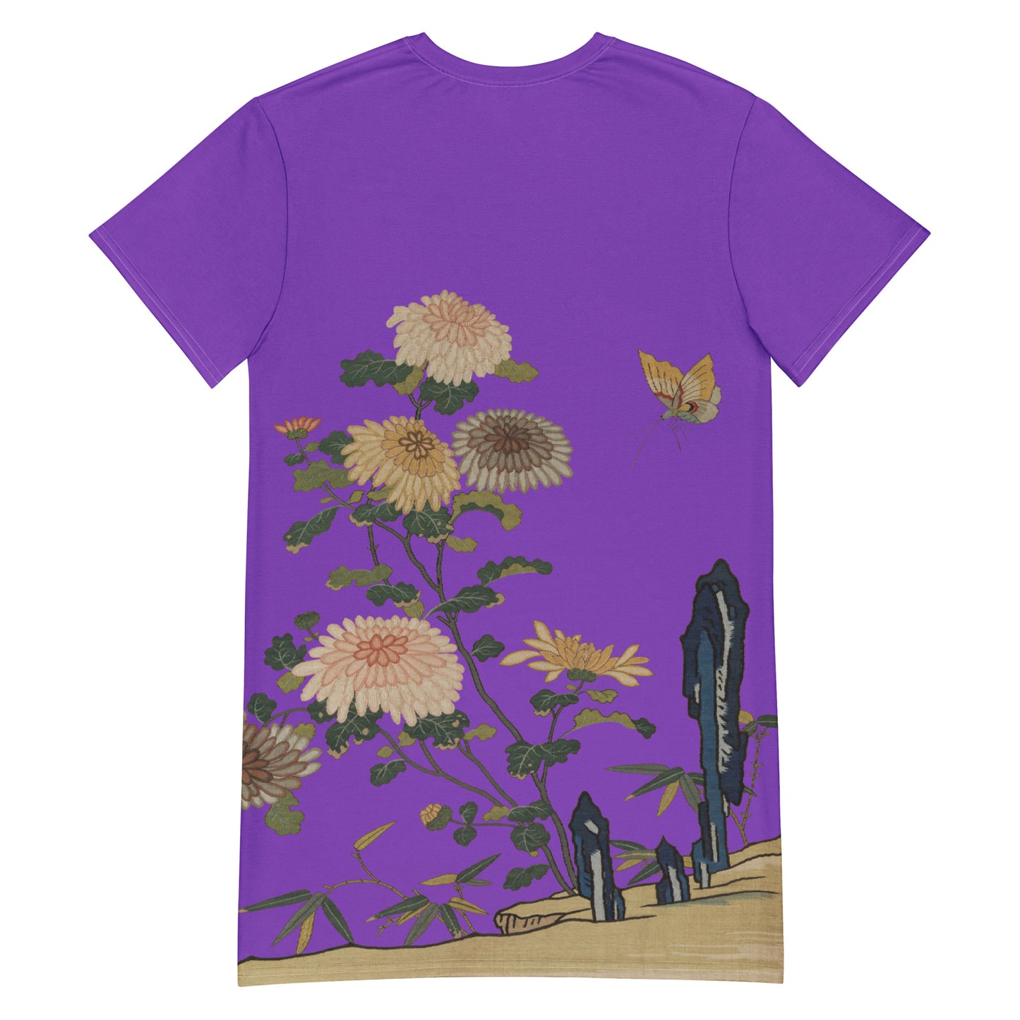 Kesi Flower Album｜Chrysanthemums and Butterflies｜T-shirt dress｜Purple