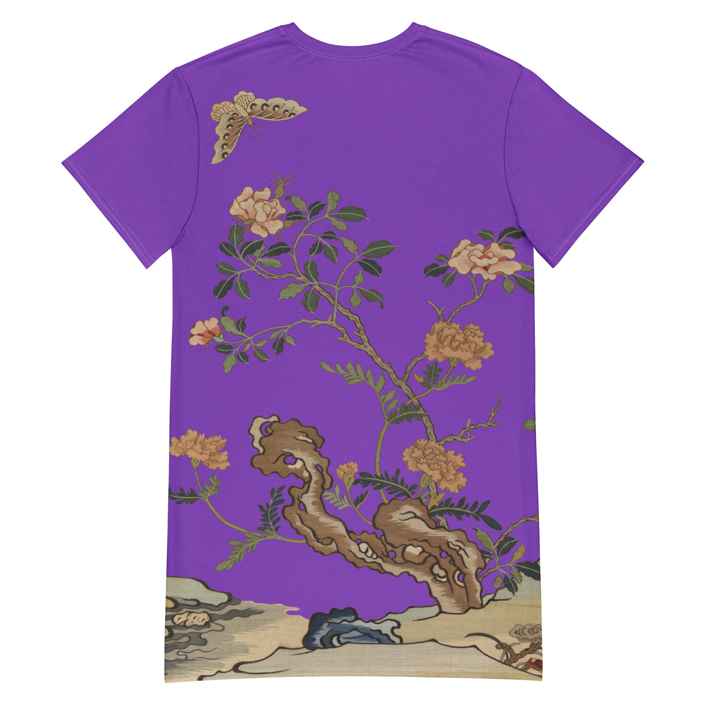 Kesi Flower Album｜Camellia and Butterfly｜T-shirt dress｜Purple