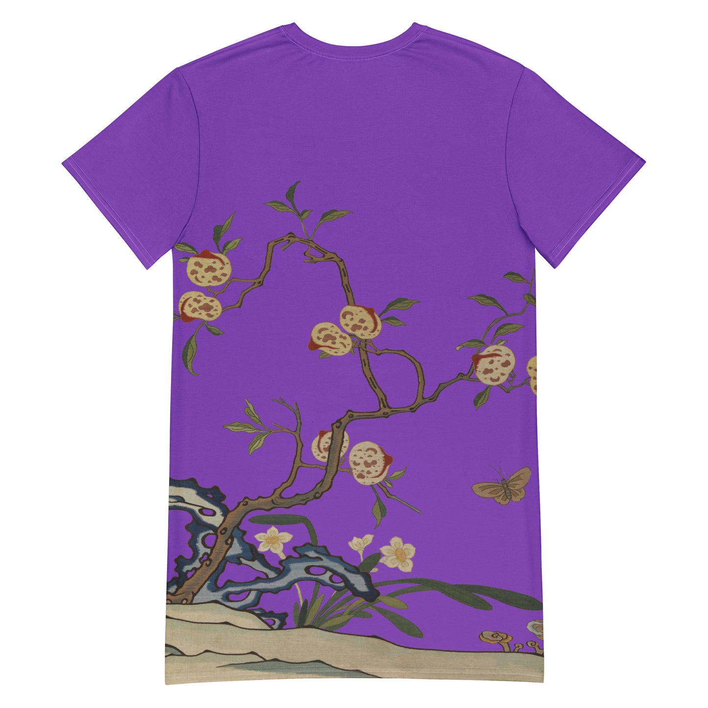 Kesi Flower Album｜Narcissus and Peaches｜T-shirt dress｜Purple