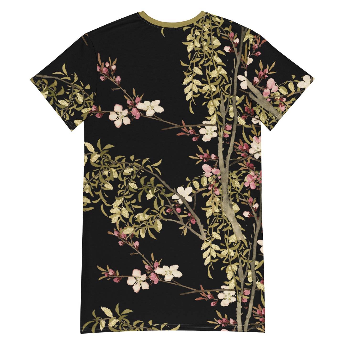 The Spirit of Flowers in Twelve Months｜Willow and Peach Blossom｜T-shirt dress｜Black