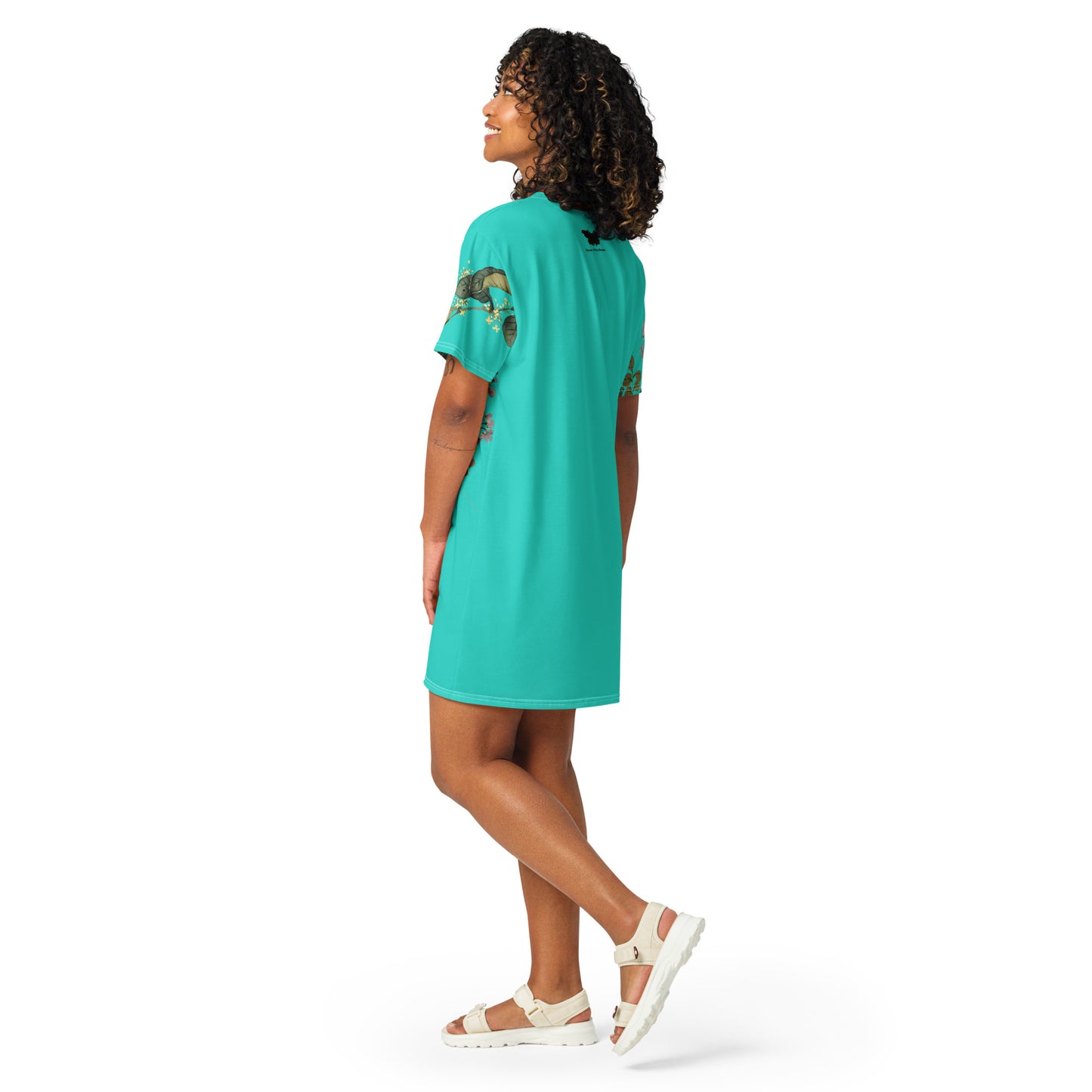 The Spirit of Flowers in Twelve Months｜Osmanthus and Crape Myrtle in Bloom｜T-shirt dress｜Turquoise