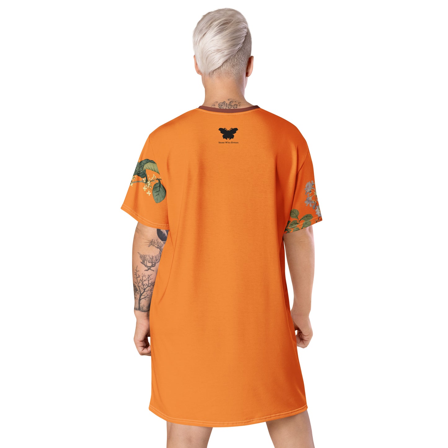 The Spirit of Flowers in Twelve Months｜Osmanthus and Crape Myrtle in Bloom｜T-shirt dress｜Orange