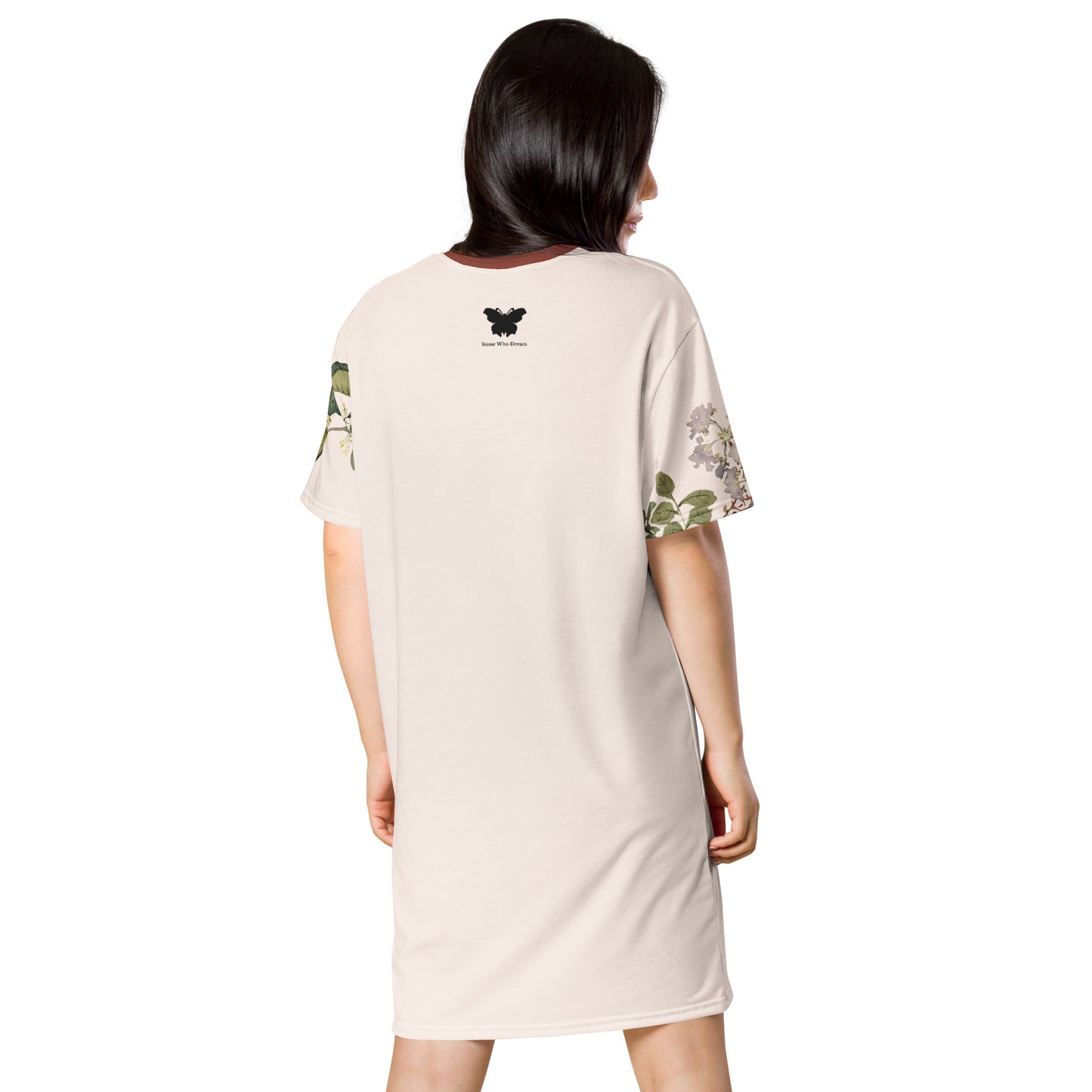 The Spirit of Flowers in Twelve Months｜Osmanthus and Crape Myrtle in Bloom｜T-shirt dress｜Fish belly white