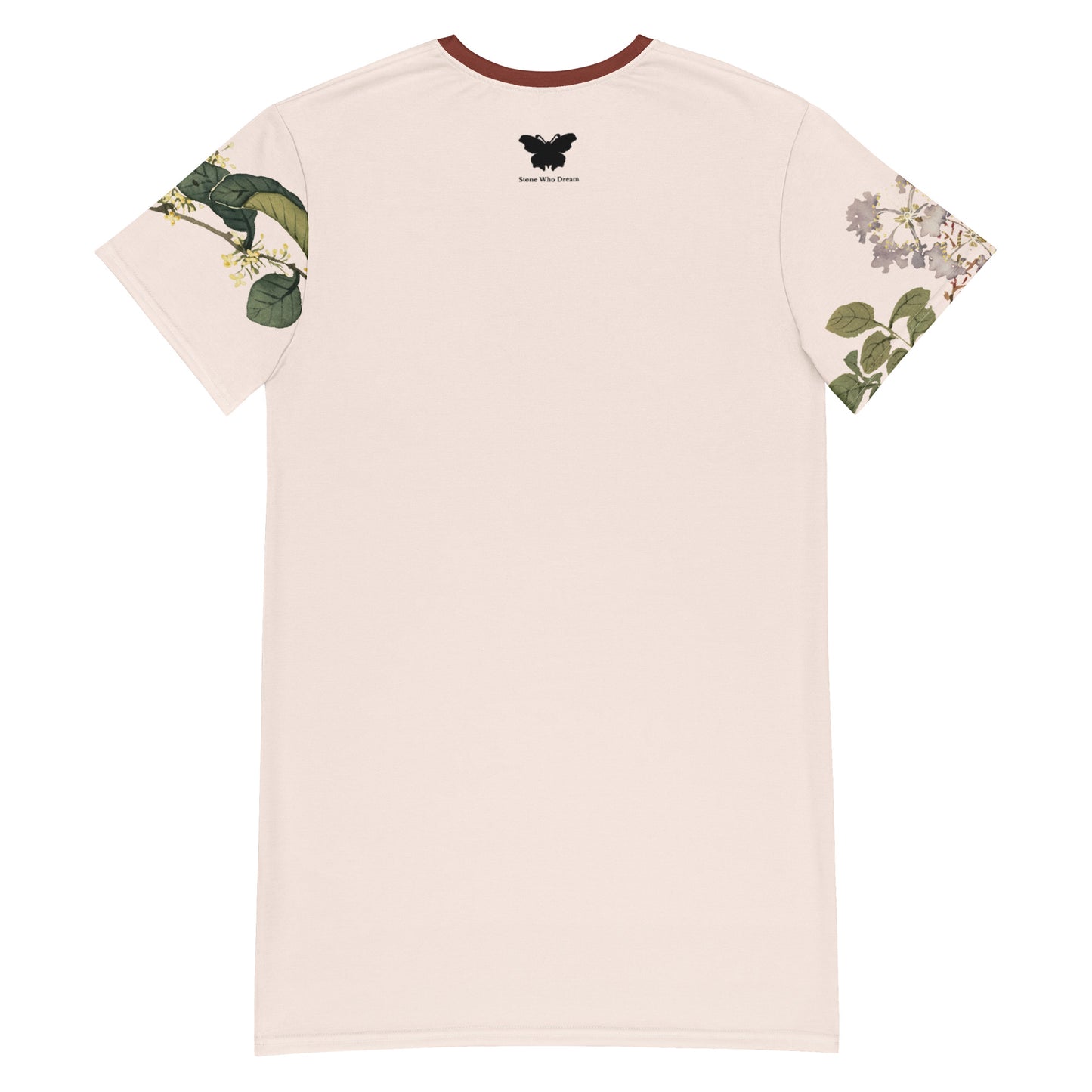 The Spirit of Flowers in Twelve Months｜Osmanthus and Crape Myrtle in Bloom｜T-shirt dress｜Fish belly white