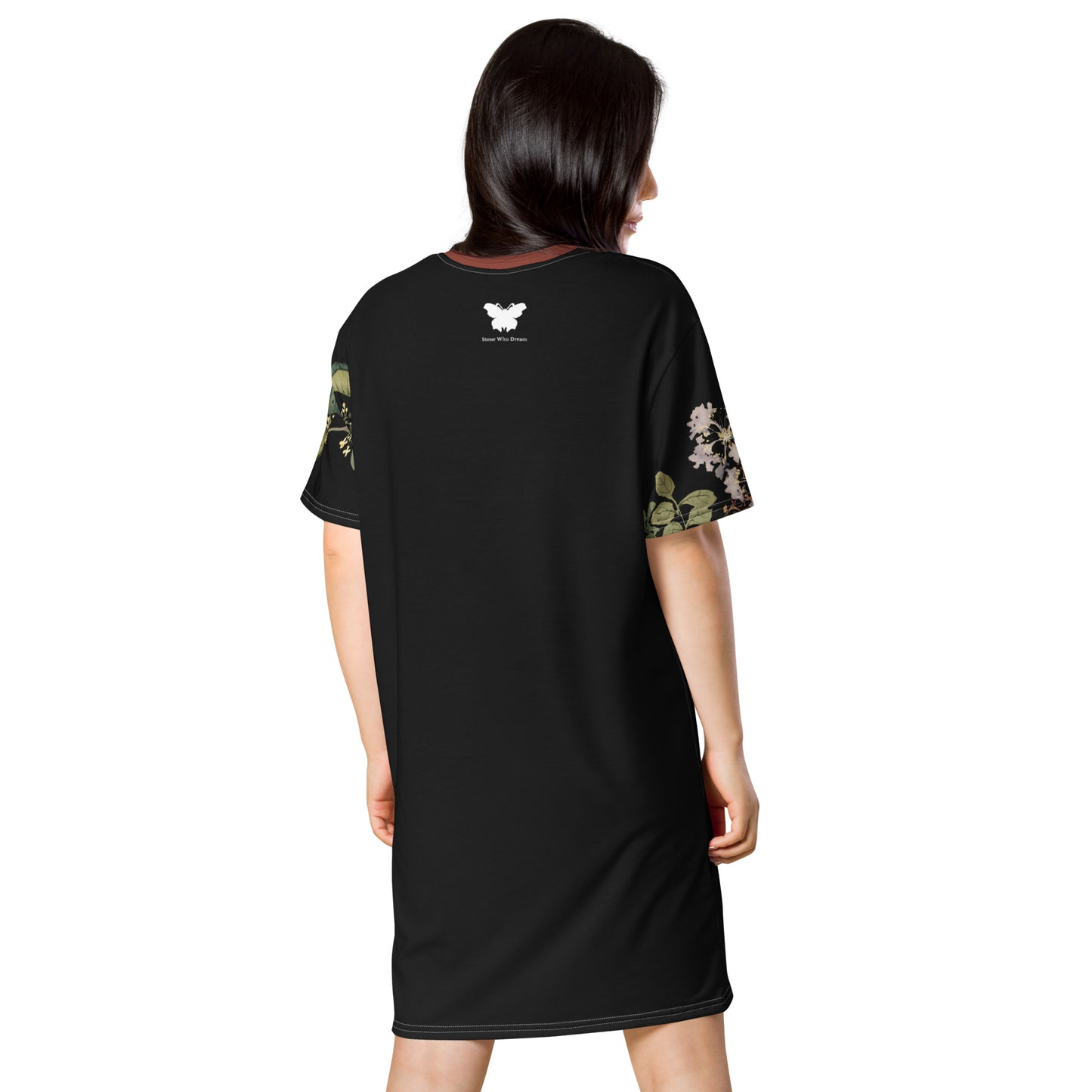 The Spirit of Flowers in Twelve Months｜Osmanthus and Crape Myrtle in Bloom｜T-shirt dress｜Black