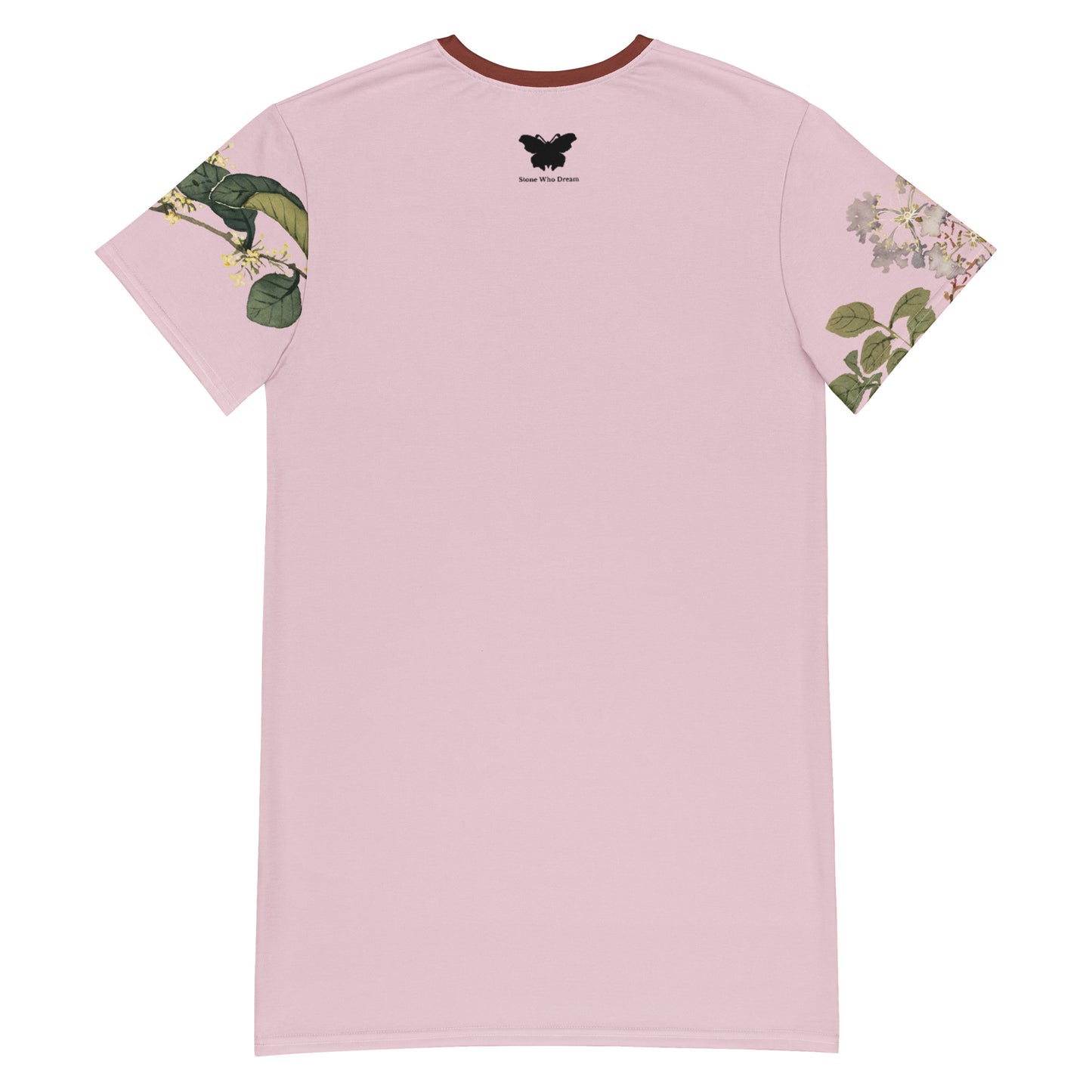 The Spirit of Flowers in Twelve Months｜Osmanthus and Crape Myrtle in Bloom｜T-shirt dress｜Pale pinkish gray