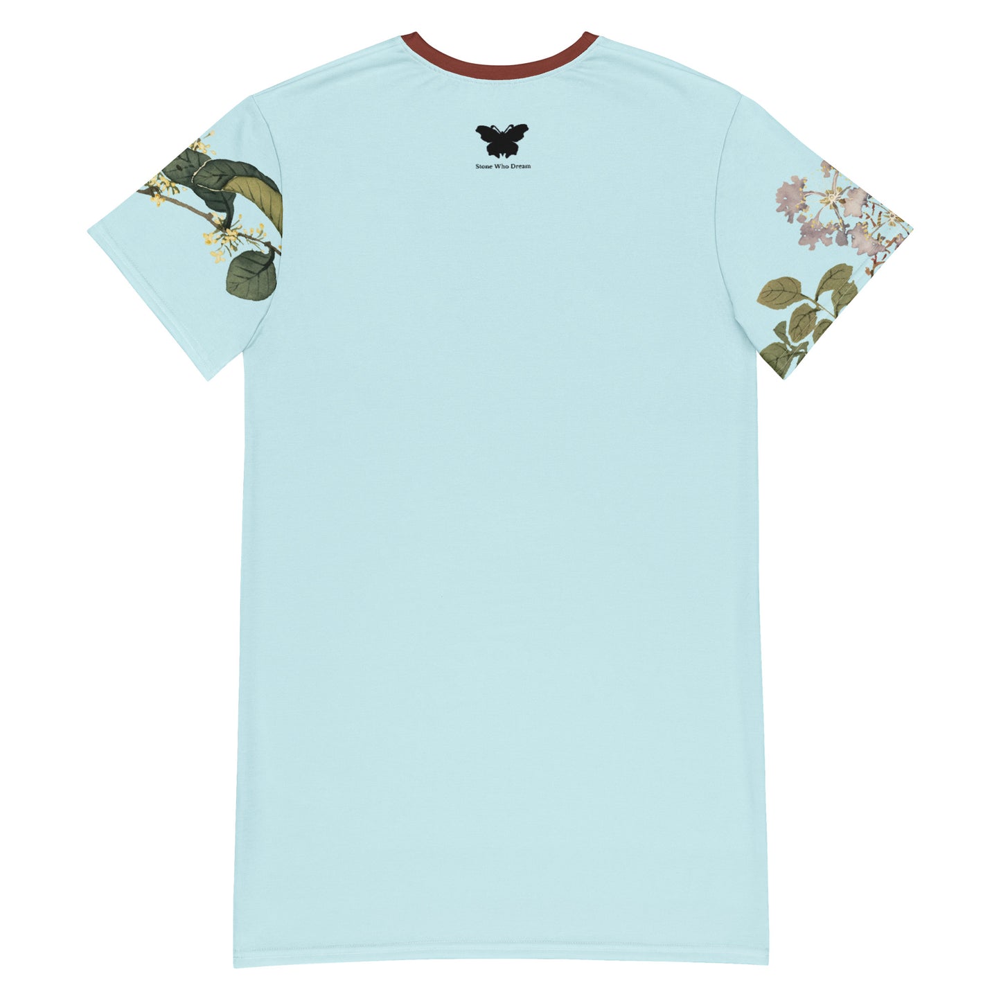 The Spirit of Flowers in Twelve Months｜Osmanthus and Crape Myrtle in Bloom｜T-shirt dress｜Aqua blue