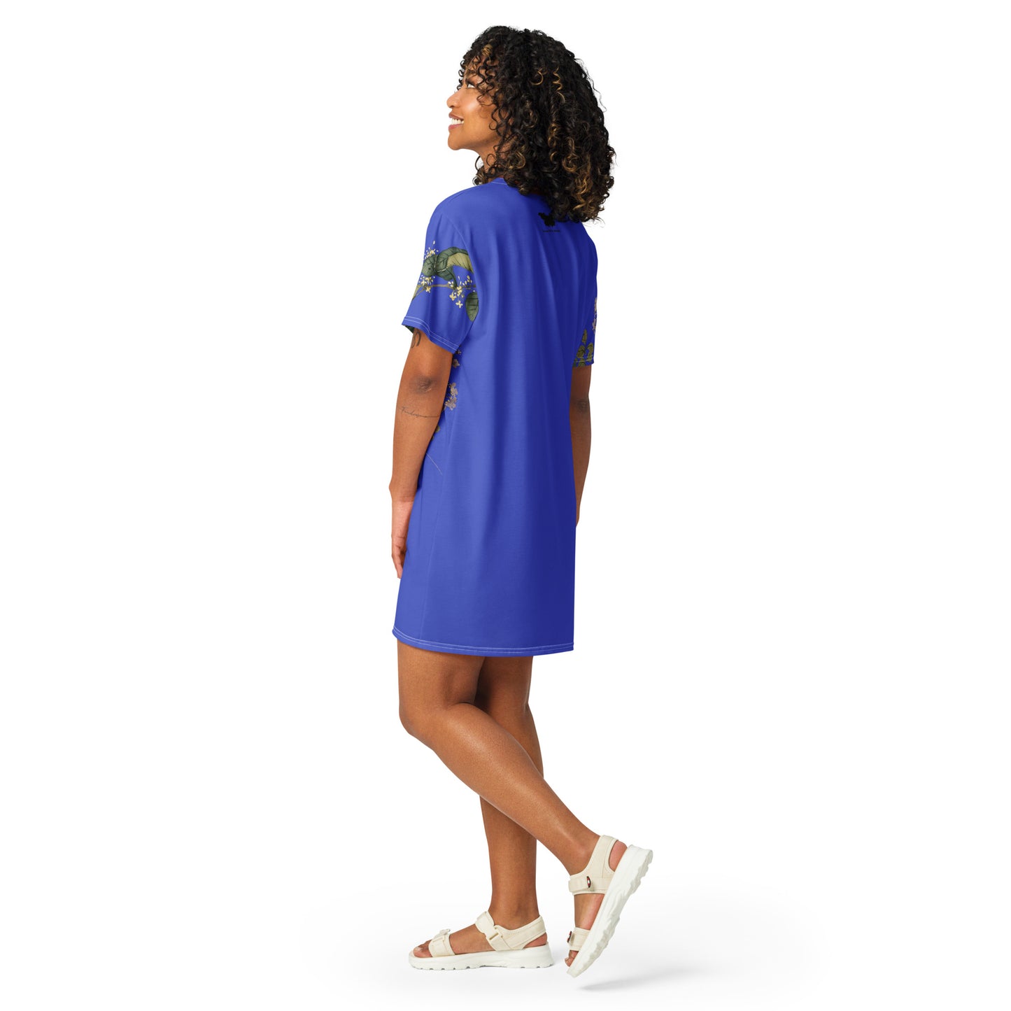 The Spirit of Flowers in Twelve Months｜Osmanthus and Crape Myrtle in Bloom｜T-shirt dress｜Royal blue