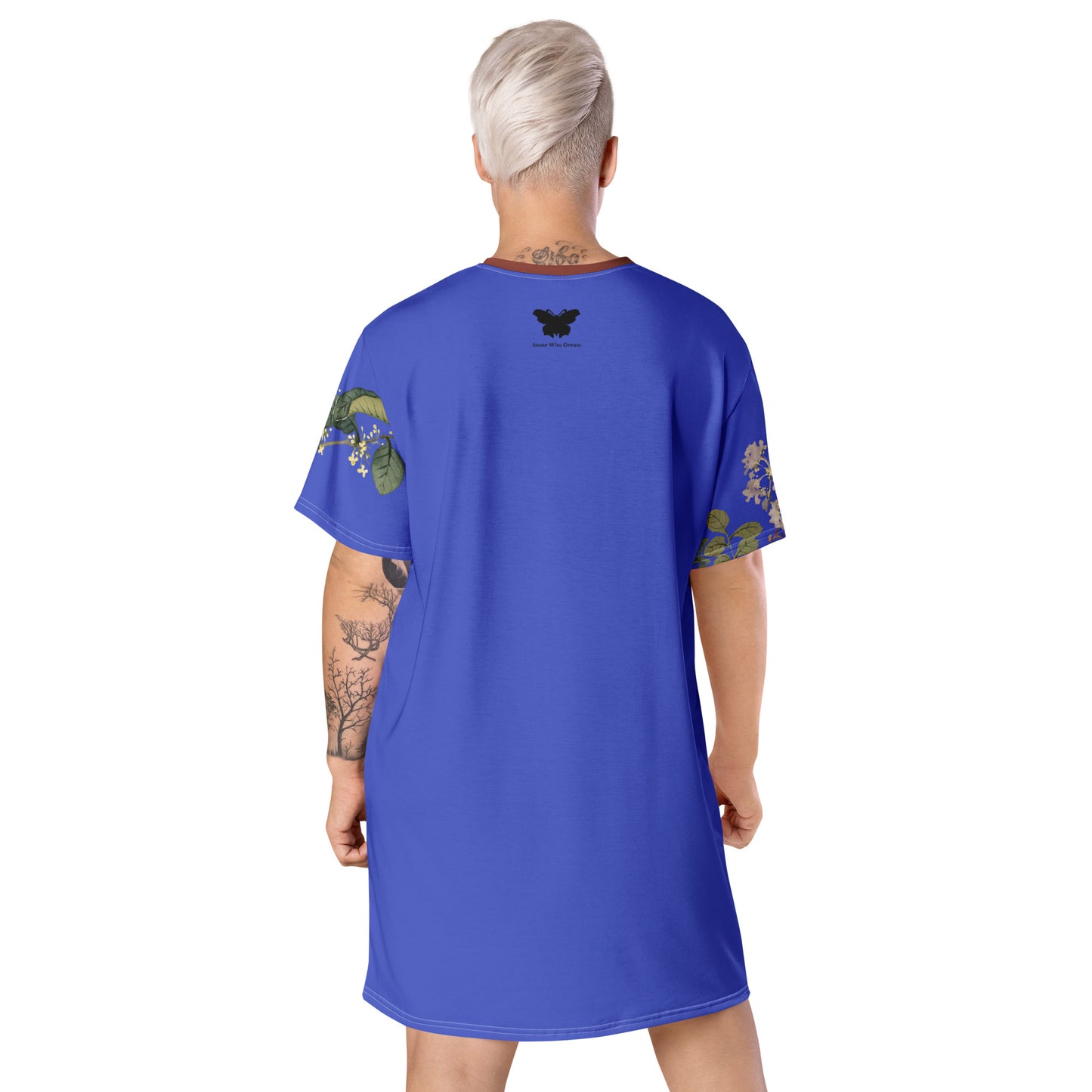 The Spirit of Flowers in Twelve Months｜Osmanthus and Crape Myrtle in Bloom｜T-shirt dress｜Royal blue