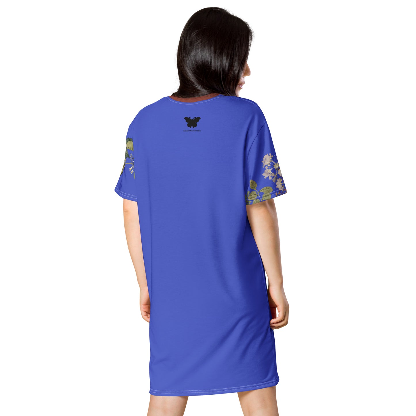 The Spirit of Flowers in Twelve Months｜Osmanthus and Crape Myrtle in Bloom｜T-shirt dress｜Royal blue