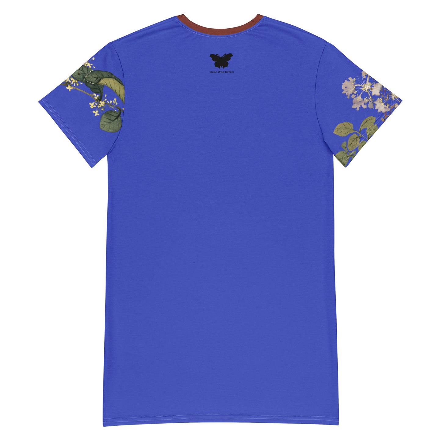 The Spirit of Flowers in Twelve Months｜Osmanthus and Crape Myrtle in Bloom｜T-shirt dress｜Royal blue