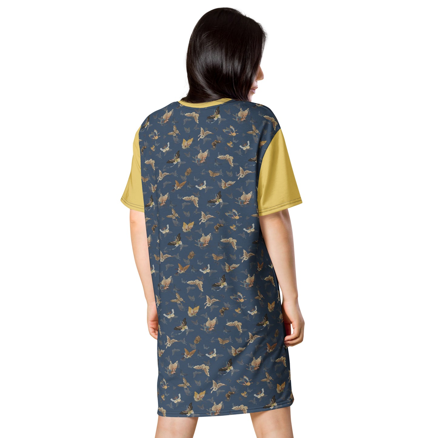 Butterfly dancing｜T-shirt dress｜Dark blue