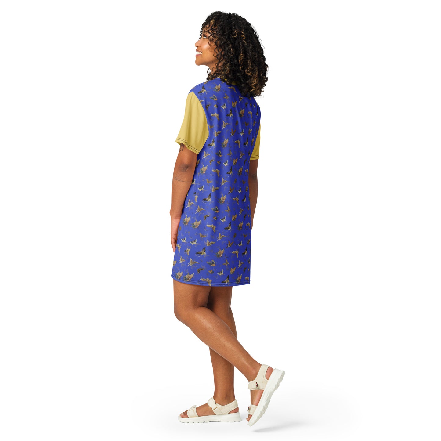 Butterfly dancing｜T-shirt dress｜Royal blue