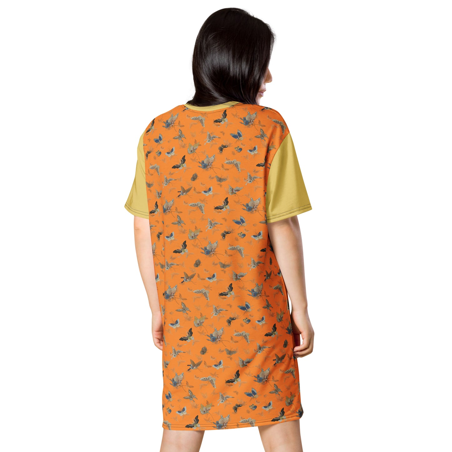 Butterfly dancing｜T-shirt dress｜Orange