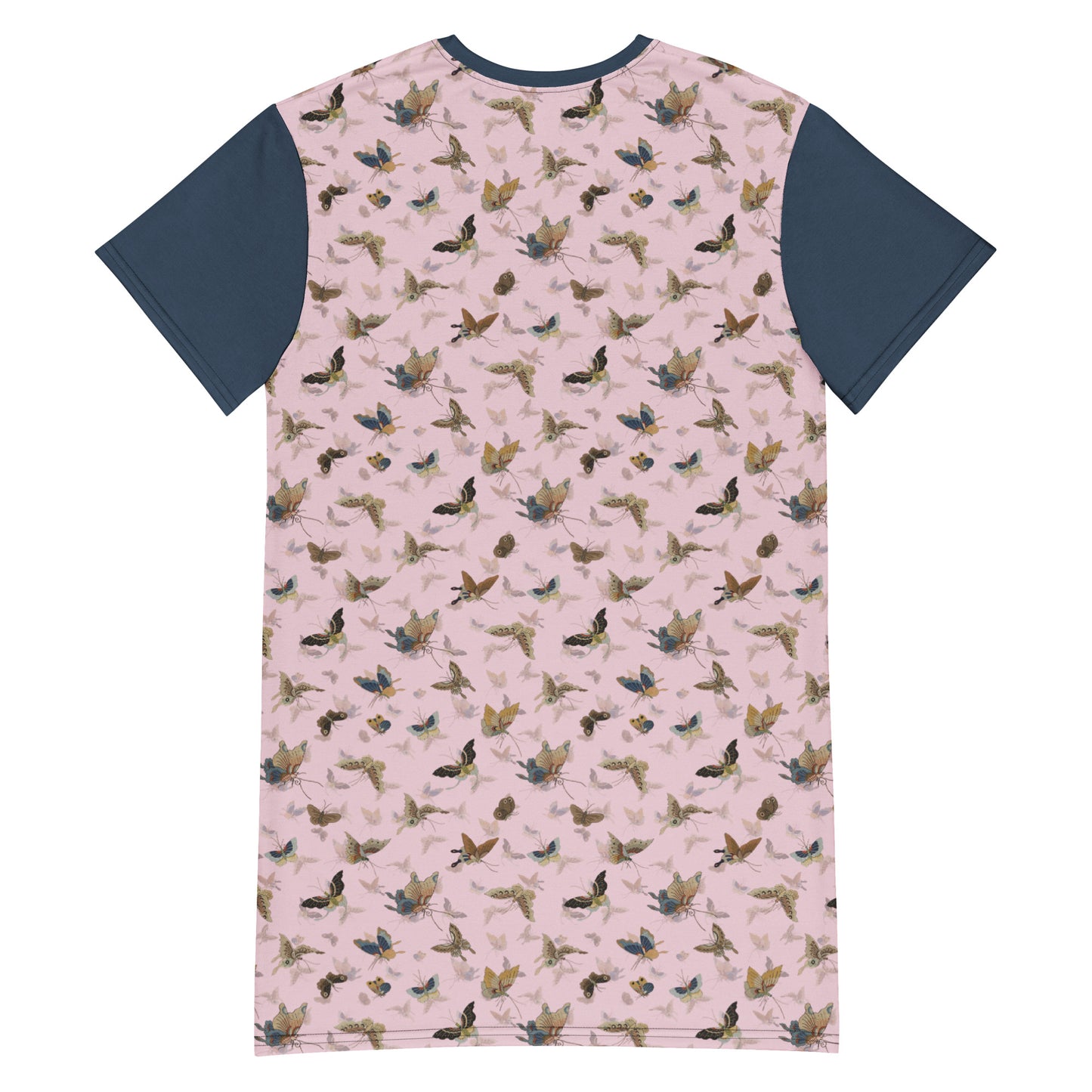 Butterfly dancing｜T-shirt dress｜Pale pinkish gray