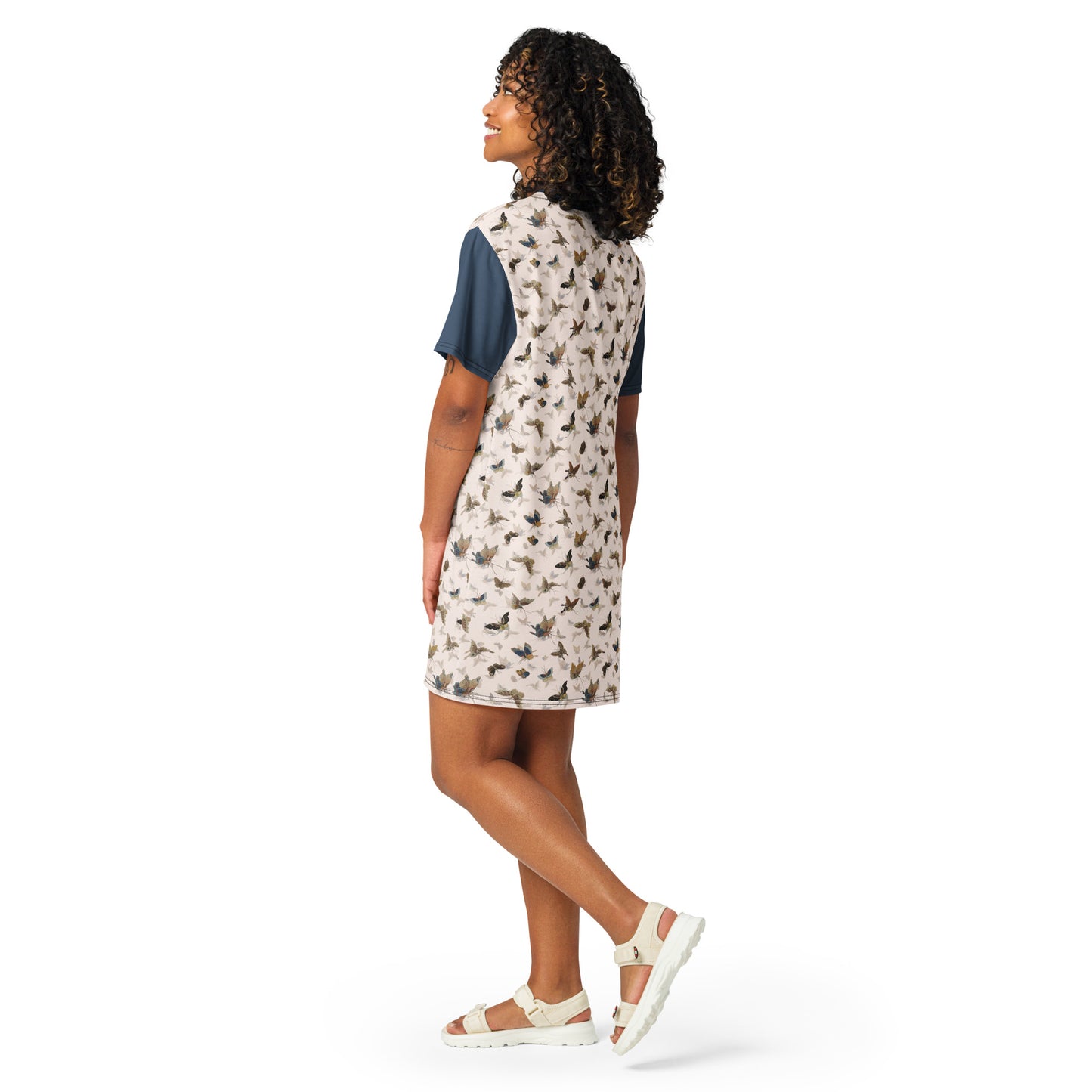 Butterfly dancing｜T-shirt dress｜Fish belly white