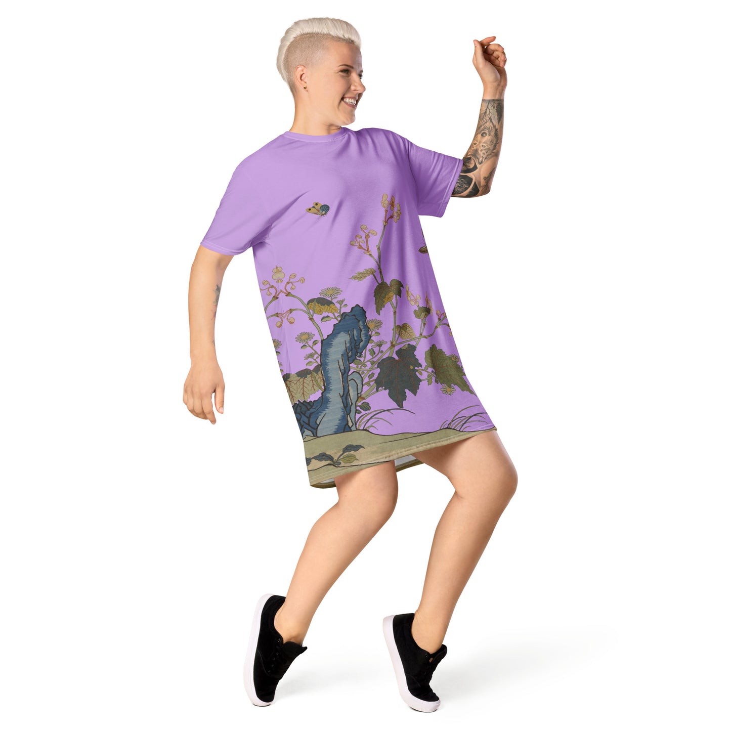 Kesi Flower Album｜Begonia Blossoms｜T-shirt dress｜Lilac