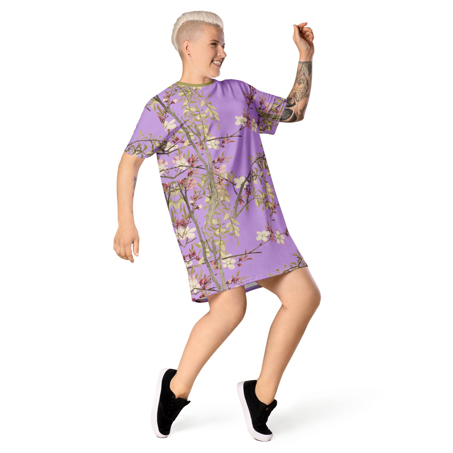 The Spirit of Flowers in Twelve Months｜Willow and Peach Blossom｜T-shirt dress｜Lilac