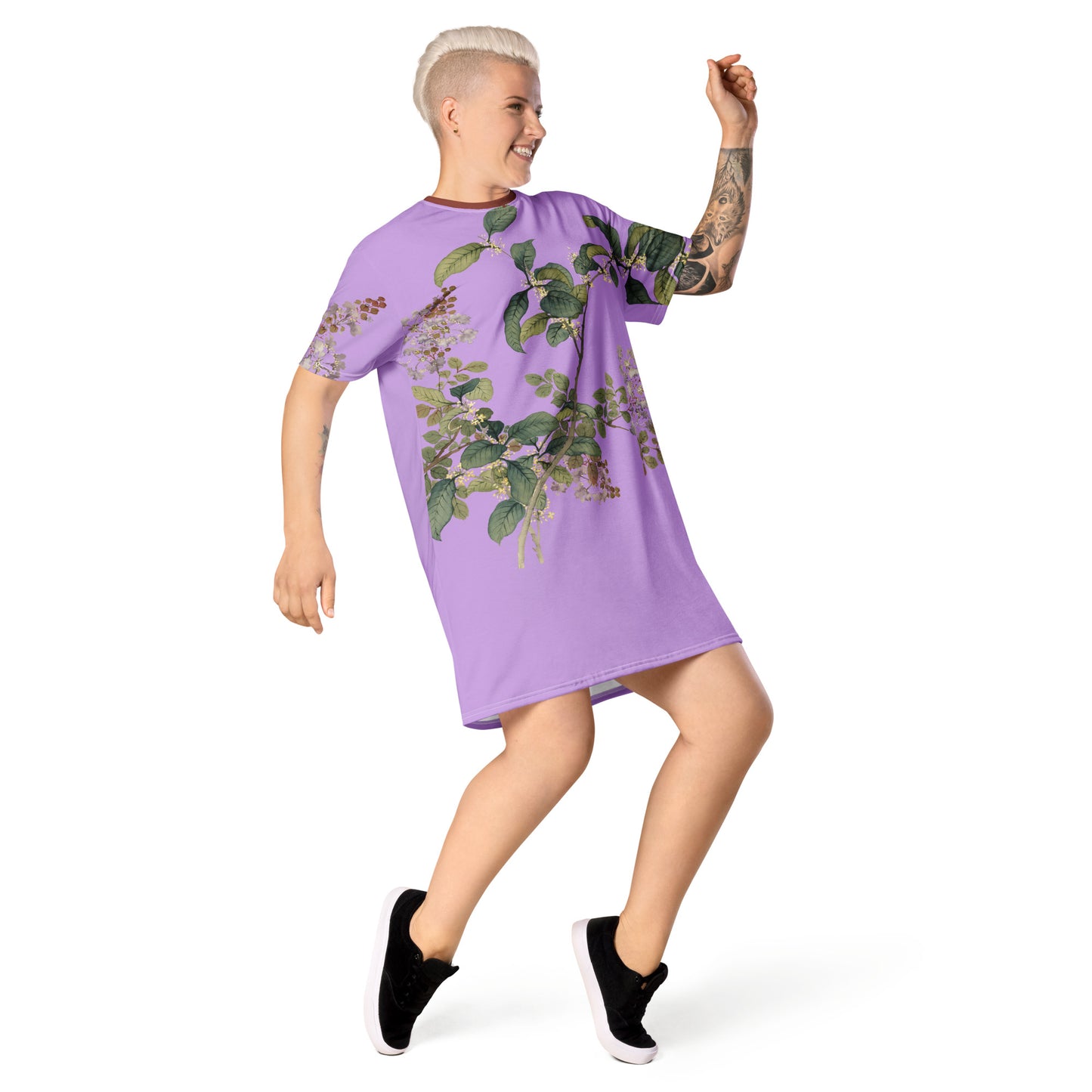 The Spirit of Flowers in Twelve Months｜Osmanthus and Crape Myrtle in Bloom｜T-shirt dress｜Lilac