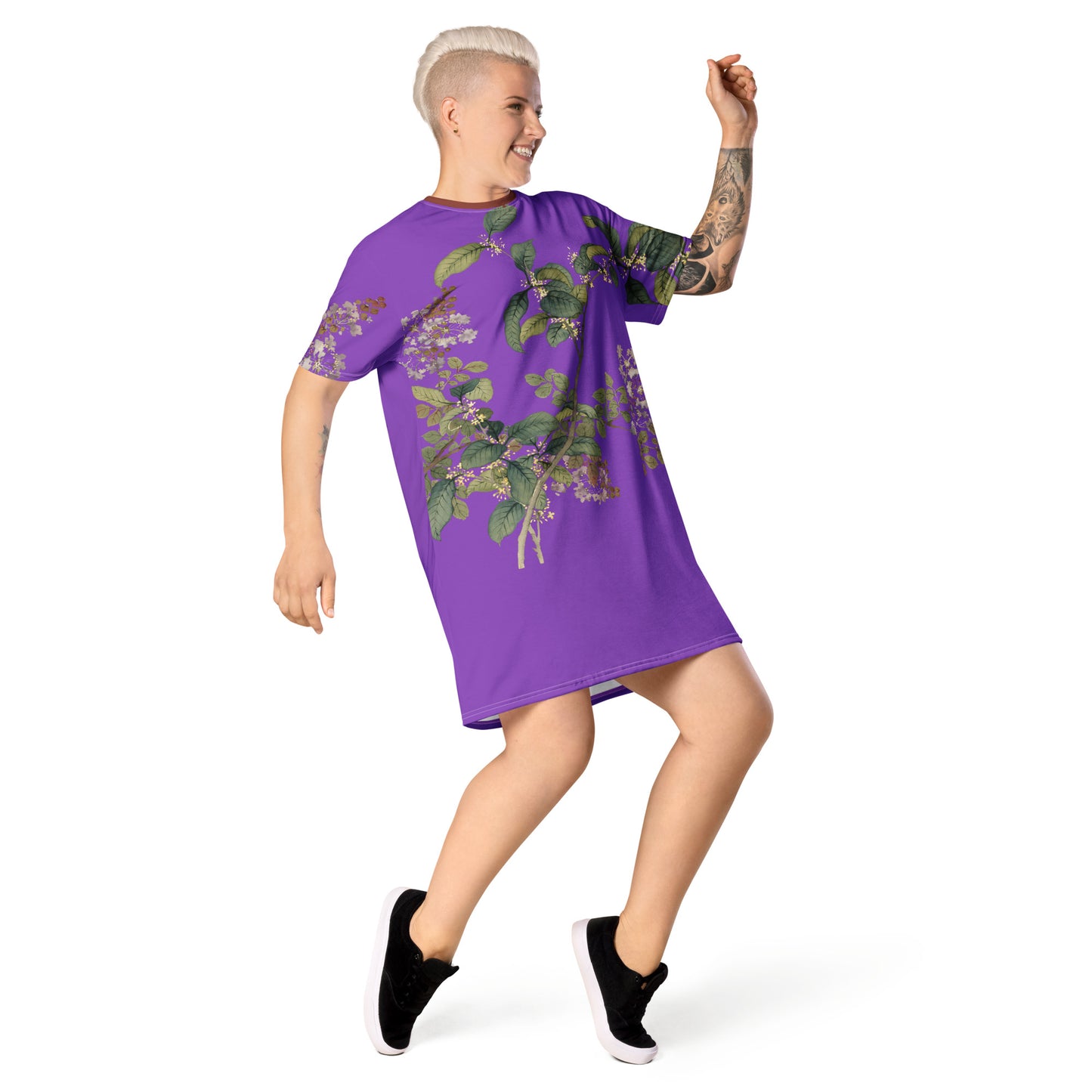 The Spirit of Flowers in Twelve Months｜Osmanthus and Crape Myrtle in Bloom｜T-shirt dress｜Purple