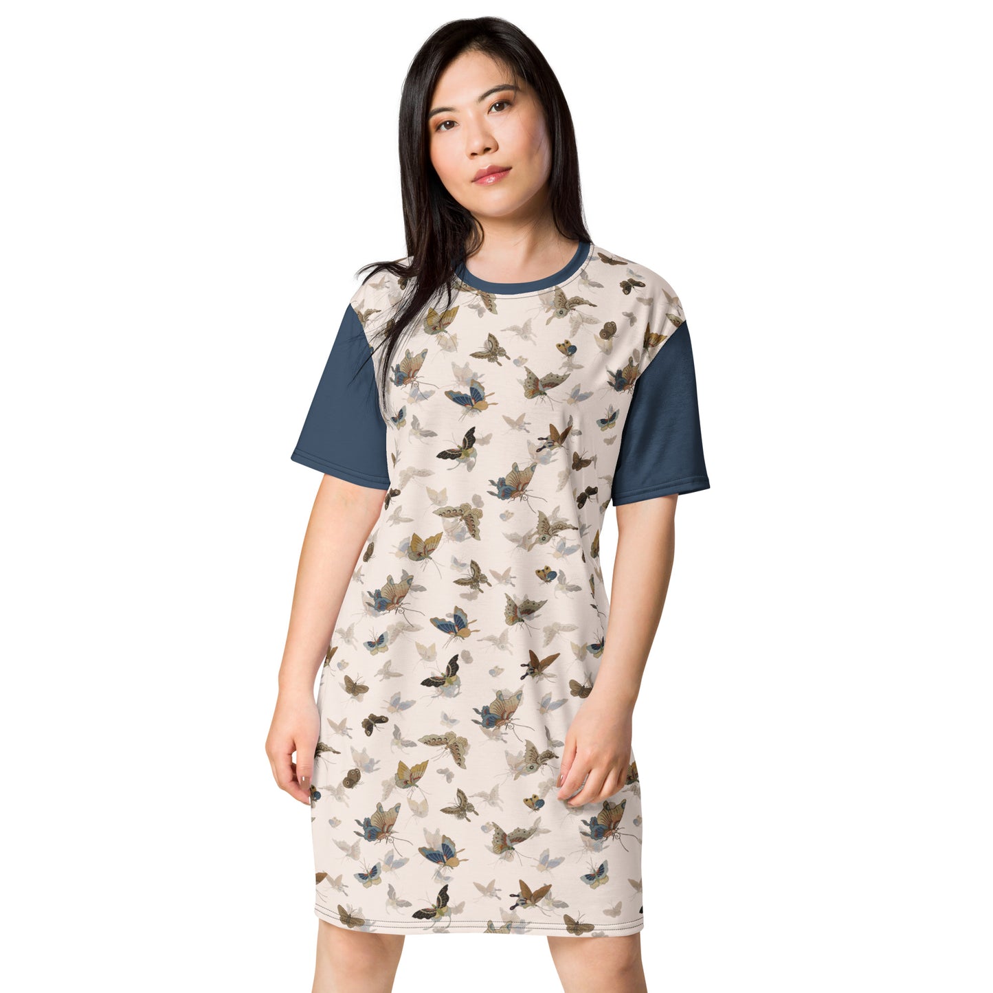 Butterfly dancing｜T-shirt dress｜Fish belly white