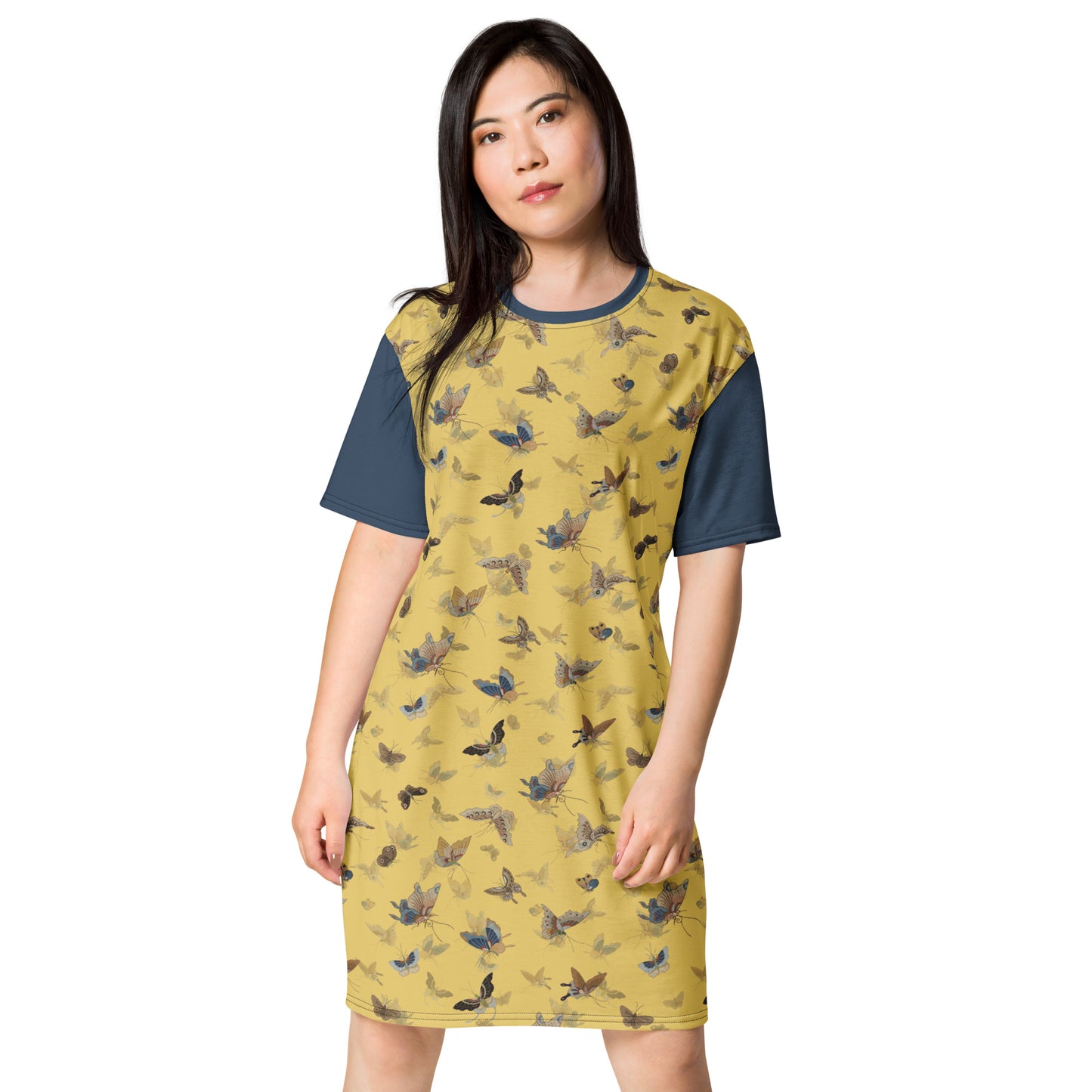 Butterfly dancing｜T-shirt dress｜Gold