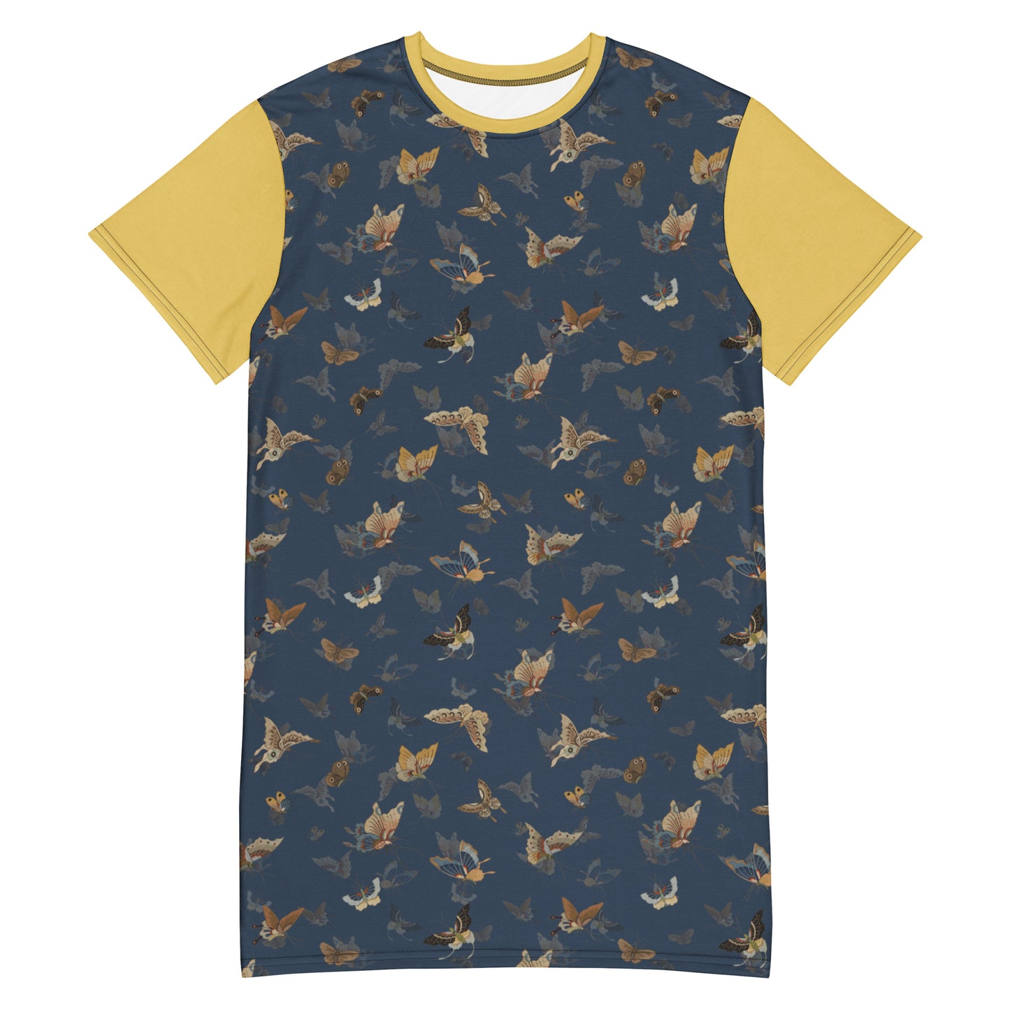 Butterfly dancing｜T-shirt dress｜Dark blue