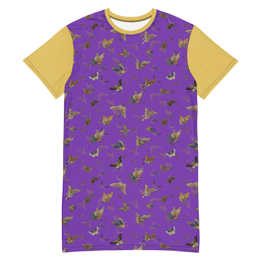 Butterfly dancing｜T-shirt dress｜Purple