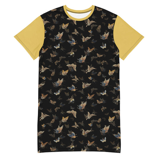 Butterfly dancing｜T-shirt dress｜Black