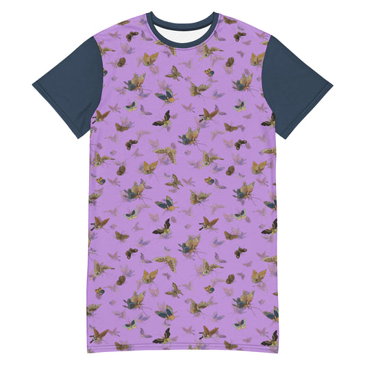 Butterfly dancing｜T-shirt dress｜Lilac