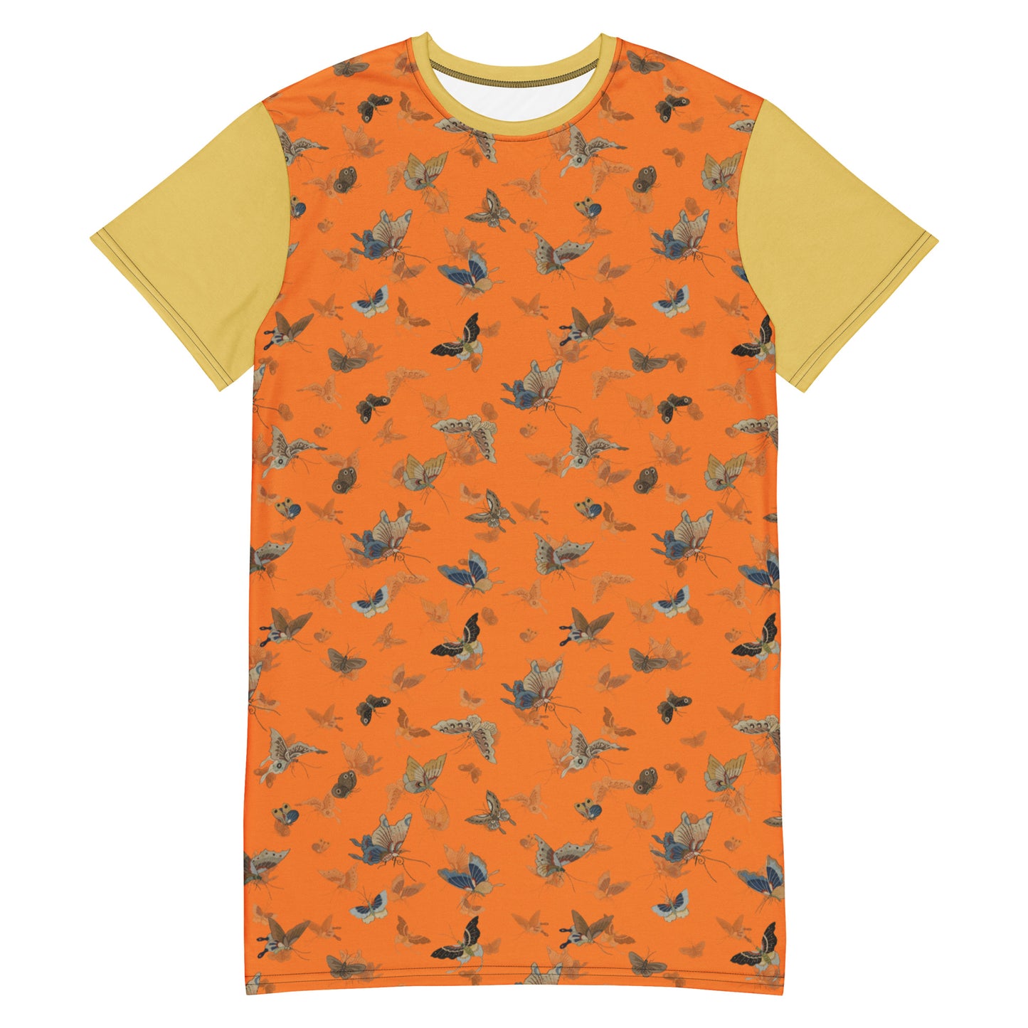 Butterfly dancing｜T-shirt dress｜Orange