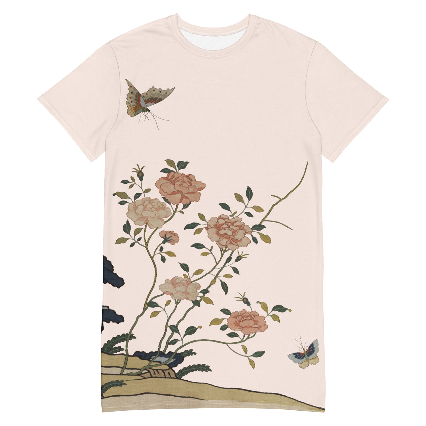 ケシの花アルバム｜赤いバラ｜Tシャツドレス｜フィッシュベリー ホワイト