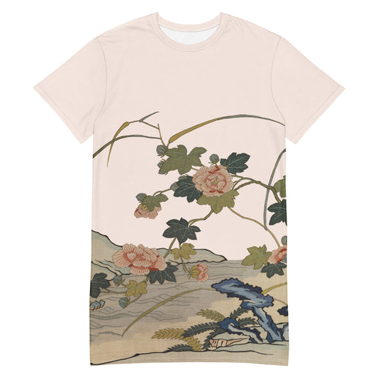 ケシの花アルバム｜水辺のハイビスカス｜Tシャツドレス｜魚の腹白