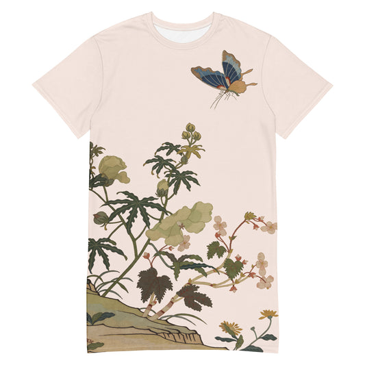 ケシの花アルバム｜ハイビスカスとベゴニアの花｜Tシャツドレス｜魚の腹白