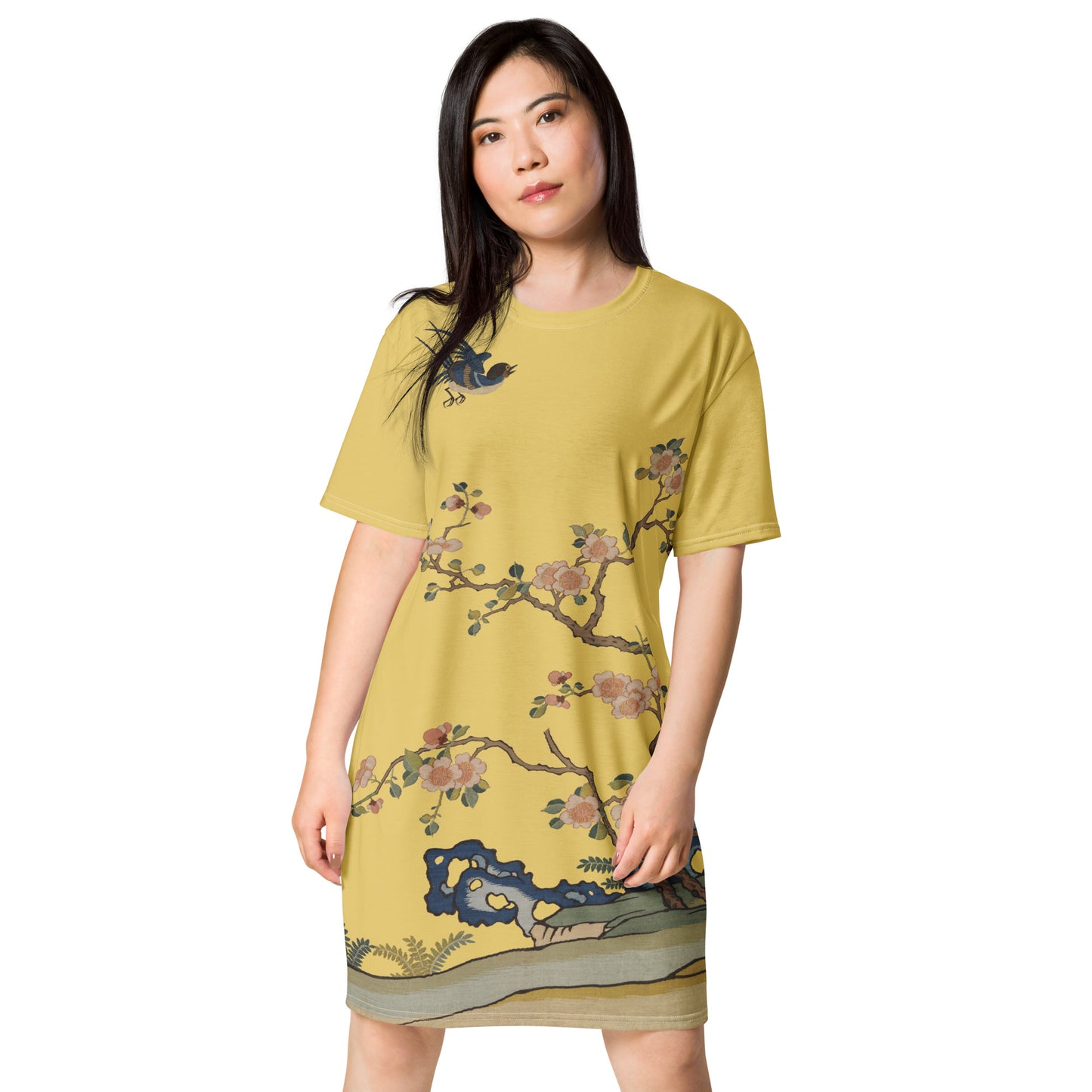 Kesi Flower Album｜Swallow in Flight, Harbinger of Spring｜T-shirt dress｜Gold