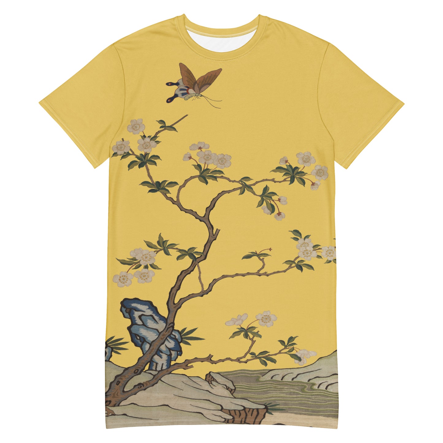 Kesi Flower Album｜Plum Blossoms and Butterfly｜T-shirt dress｜Gold