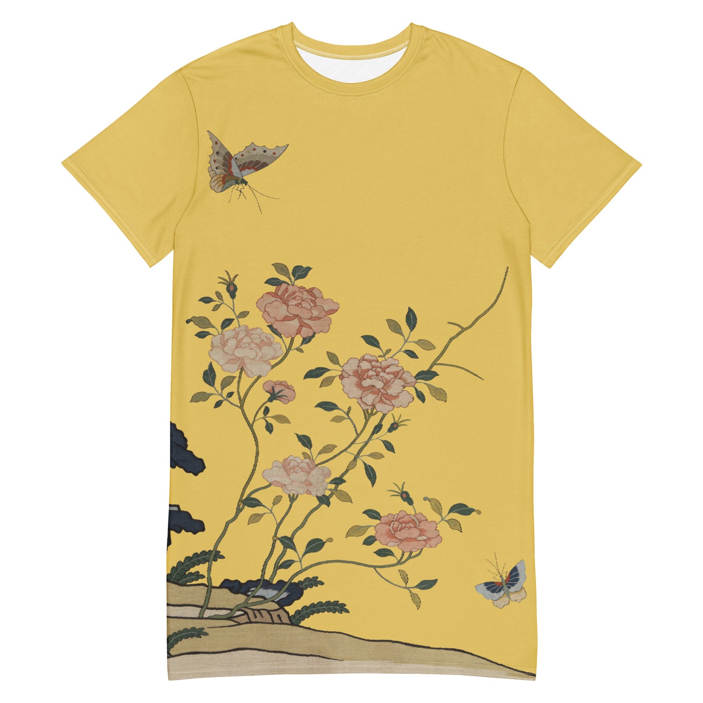 タペストリーの花｜Red Roses｜Tシャツドレス｜ゴールド