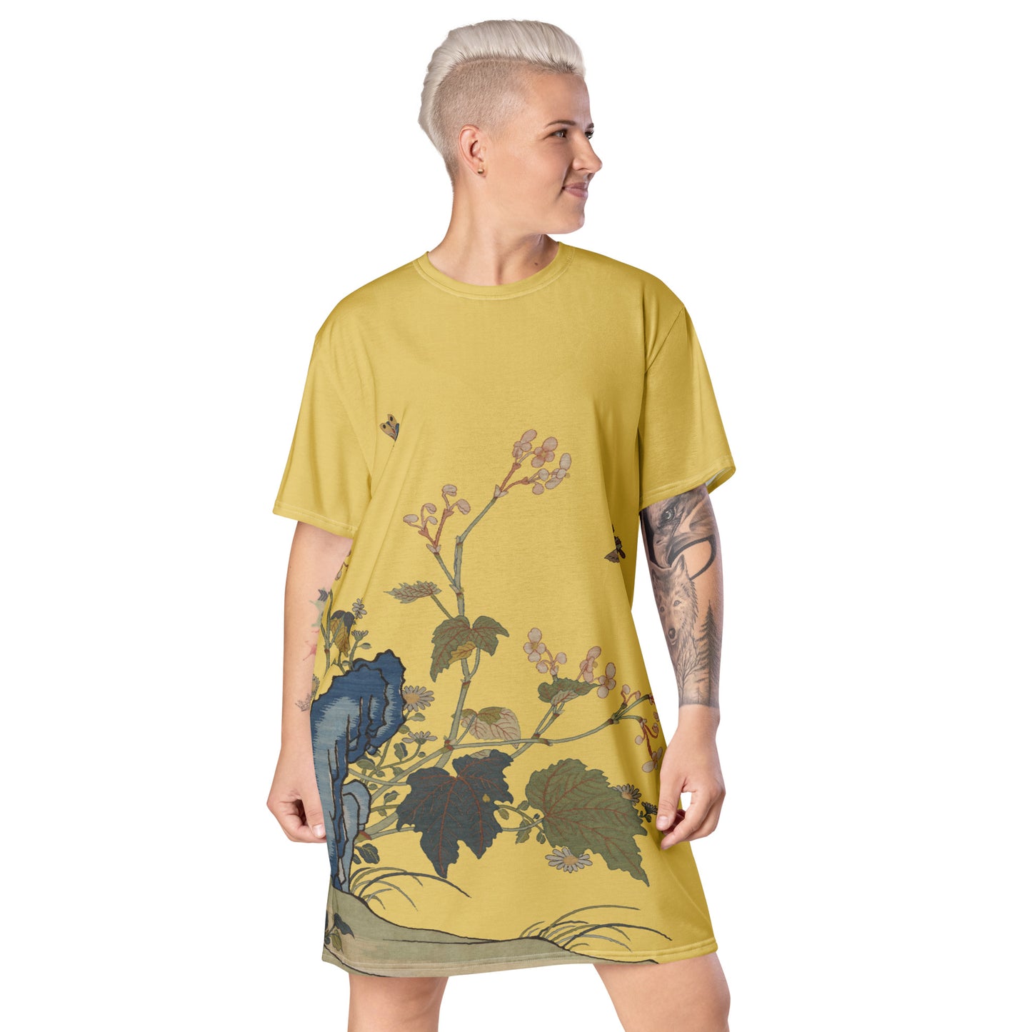 Kesi Flower Album｜Begonia Blossoms｜T-shirt dress｜Gold