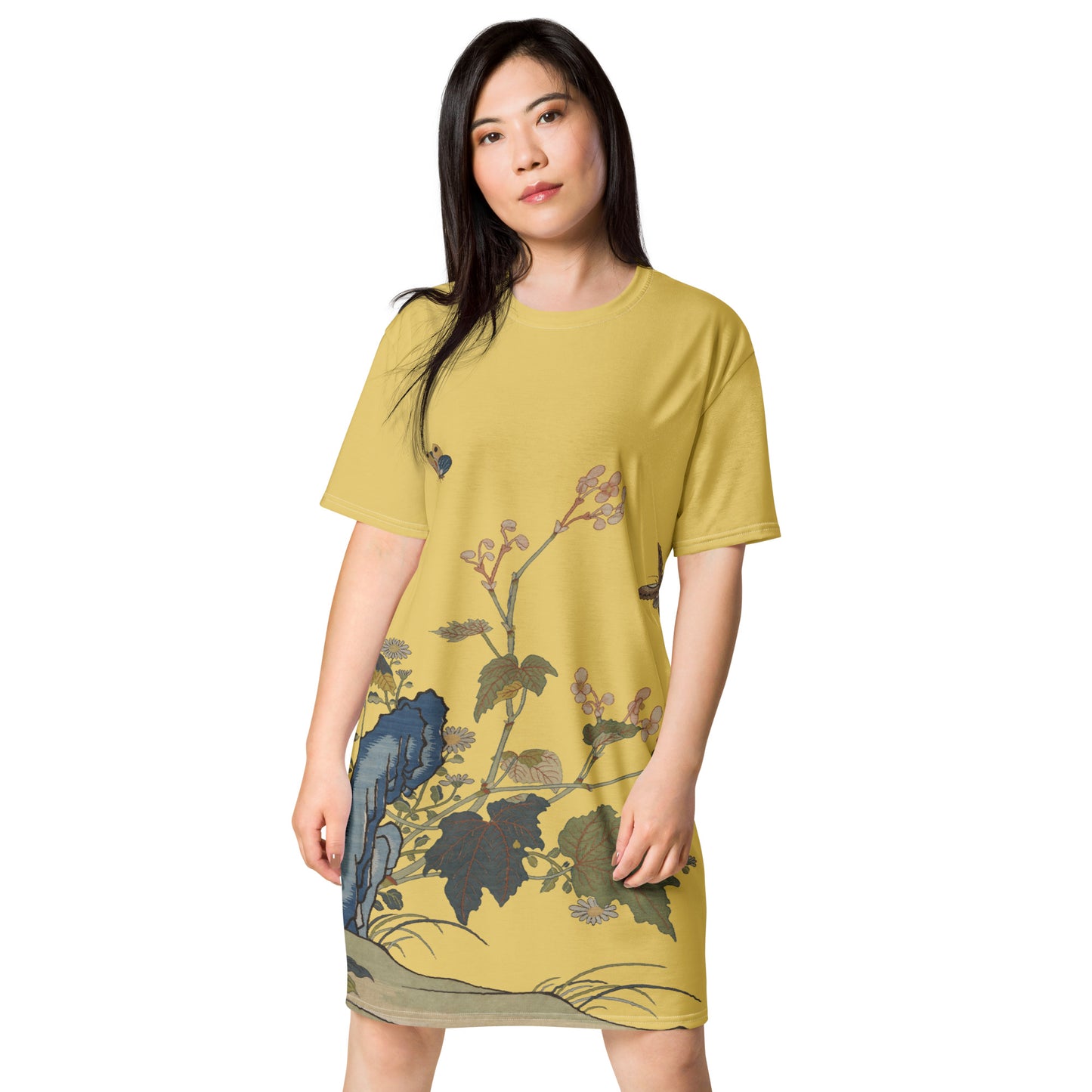 Kesi Flower Album｜Begonia Blossoms｜T-shirt dress｜Gold